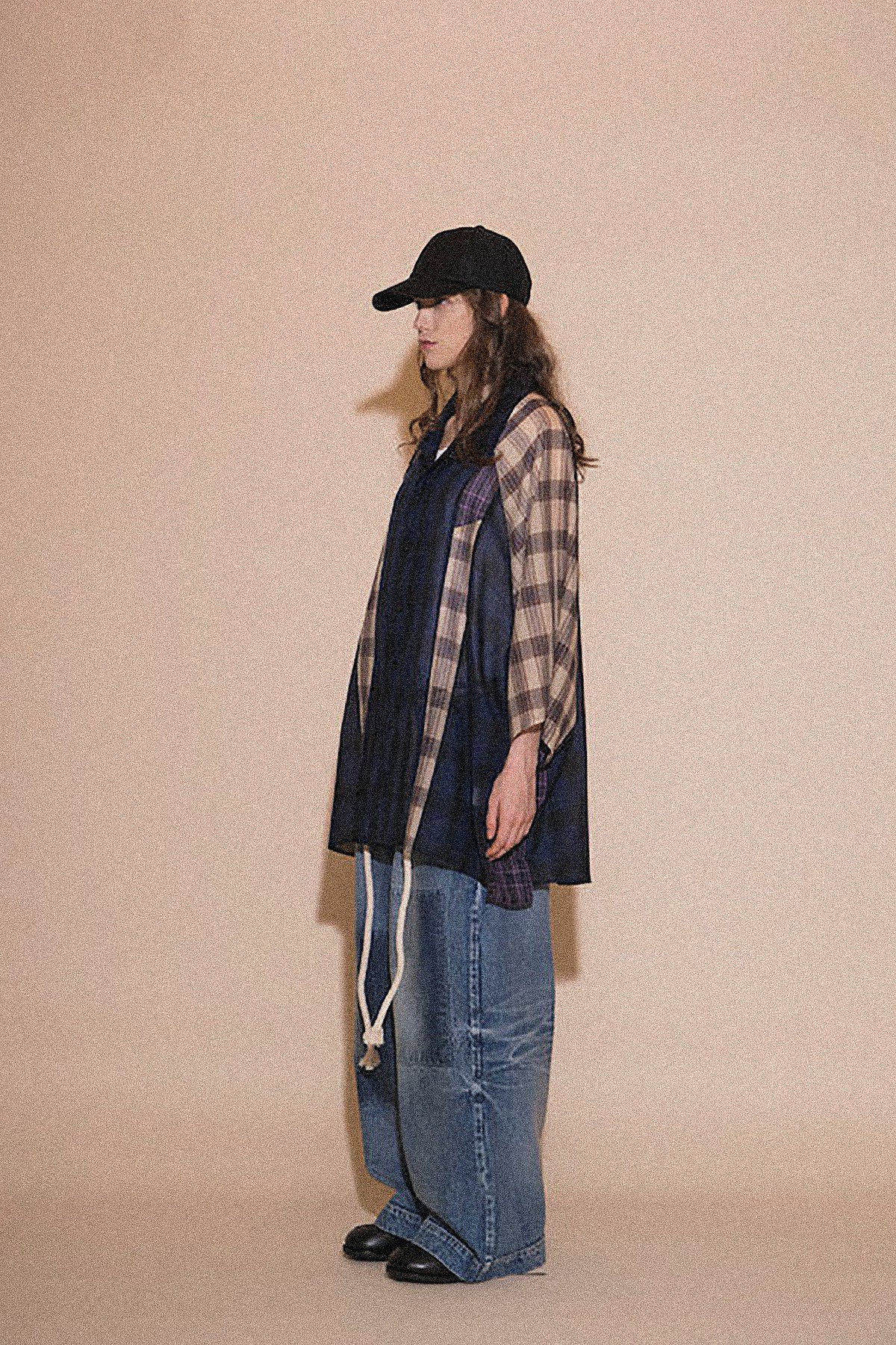 MY BEAUTIFUL LANDLET ORGANDY CHECK SS SHIRT