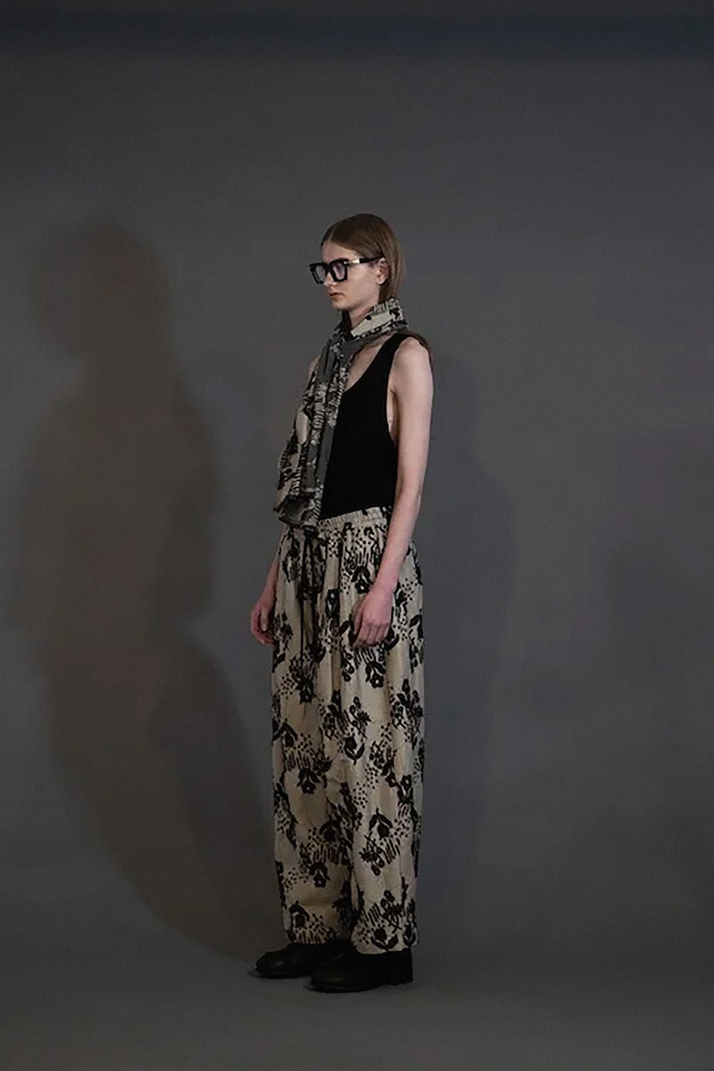 MY BEAUTIFUL LANDLET ORIGINAL FLOWER JACQUARD EASY PANTS - BEIGE