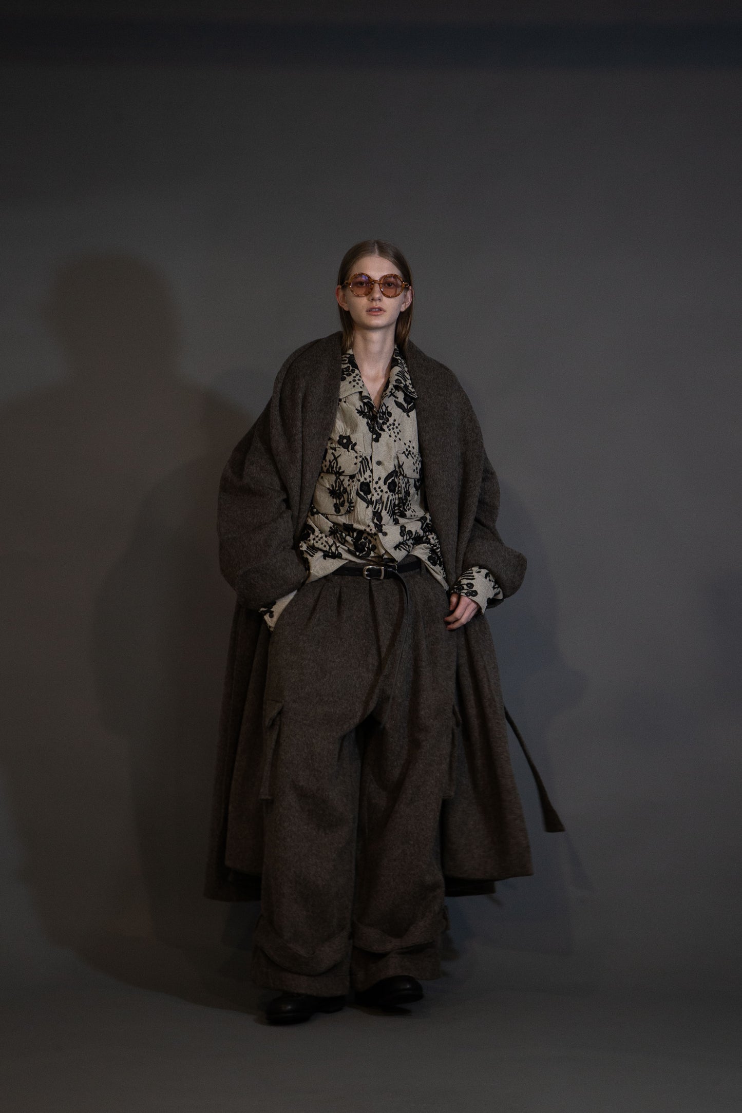 MY BEAUTIFUL LANDLET ORIGINAL FLOWER JACQUARD SHIRT - BLACK