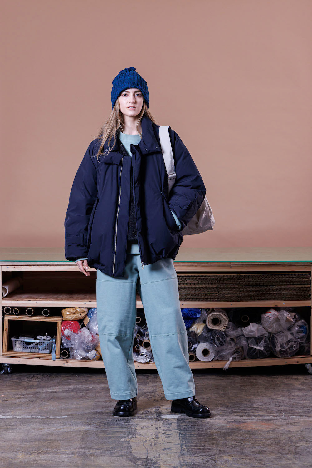 VOAAOV KNIT BEANIE - BLUE