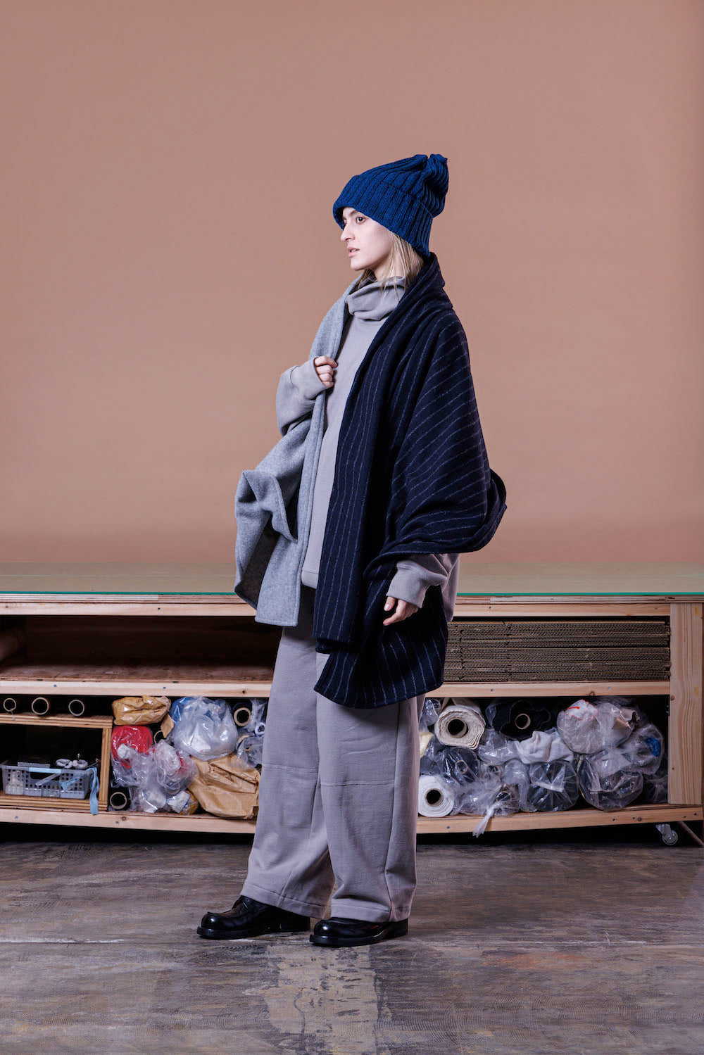 VOAAOV KNIT BEANIE - BLUE