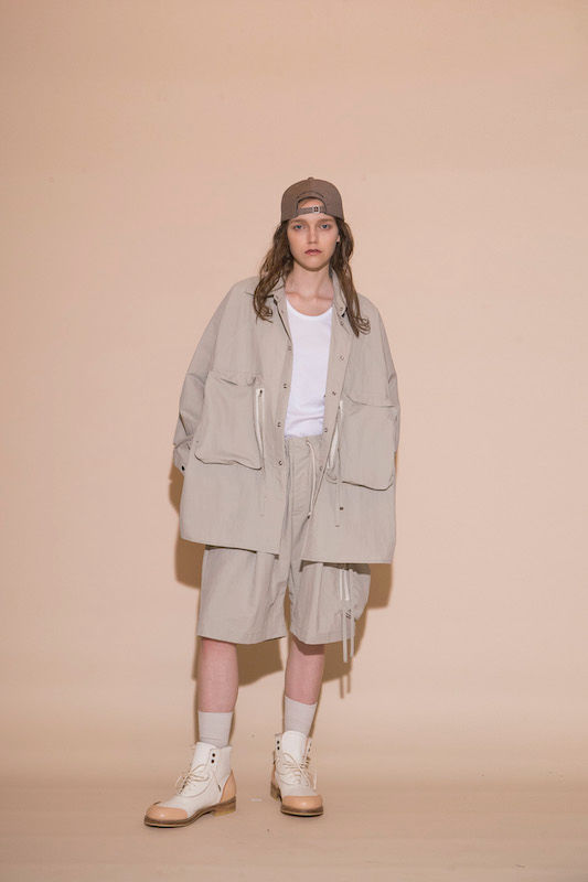 MY BEAUTIFUL LANDLET NYLON TAFFETA BIG POCKET SHIRT - LIGHT GRAY