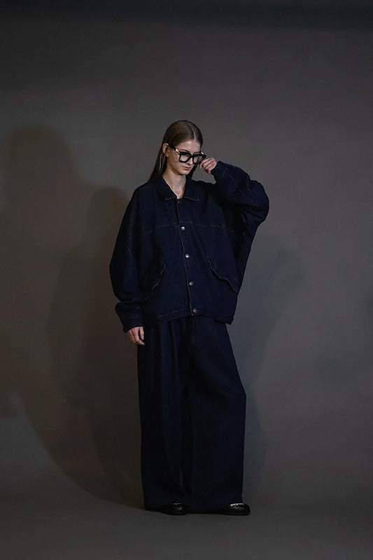 MY BEAUTIFUL LANDLET SOFT DENIM WIDE JACKET - INDIGO