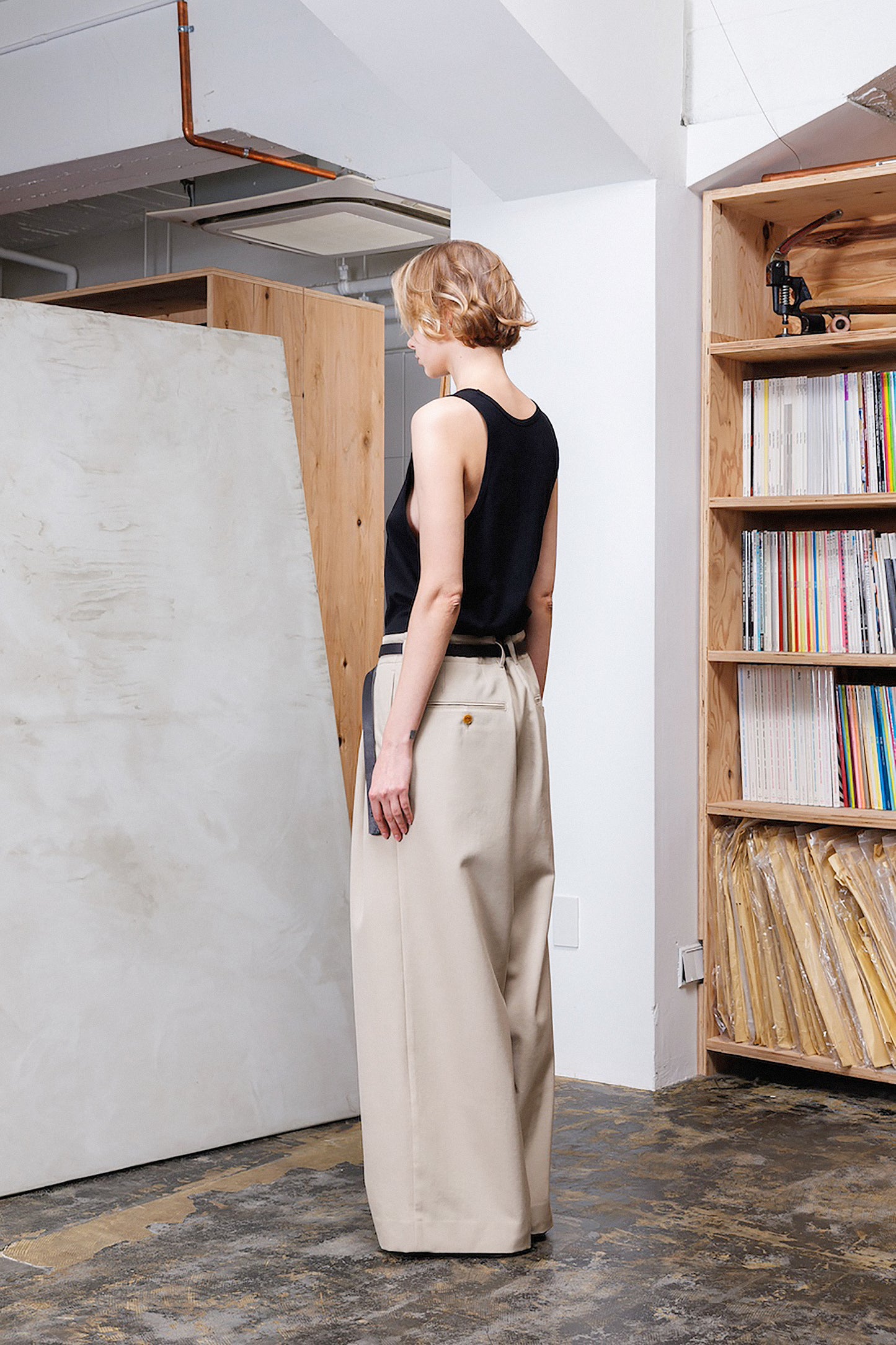 VOAAOV BISHU OLD WOOL GABARDINE PANTS