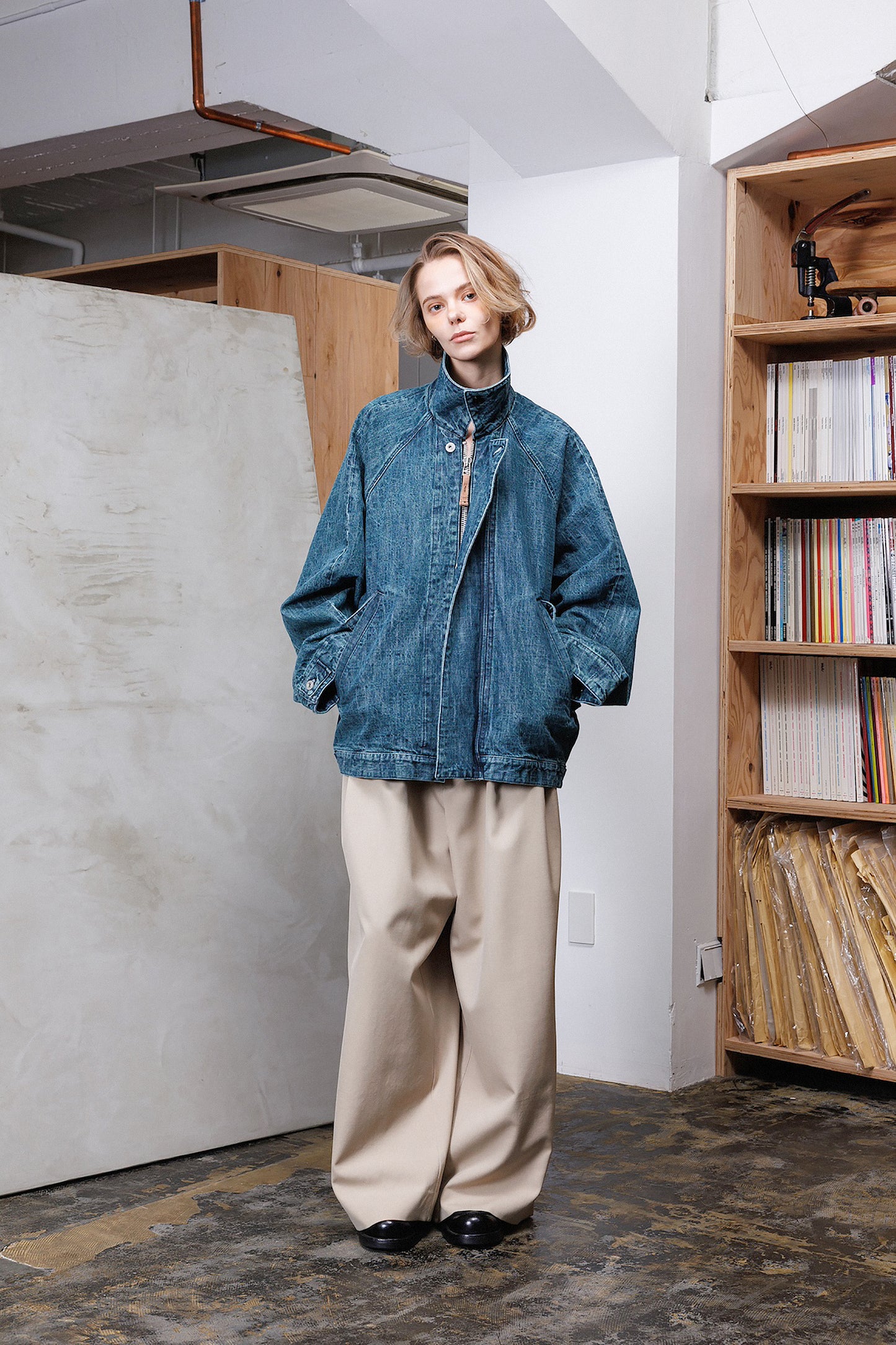 VOAAOV BISHU OLD WOOL GABARDINE PANTS