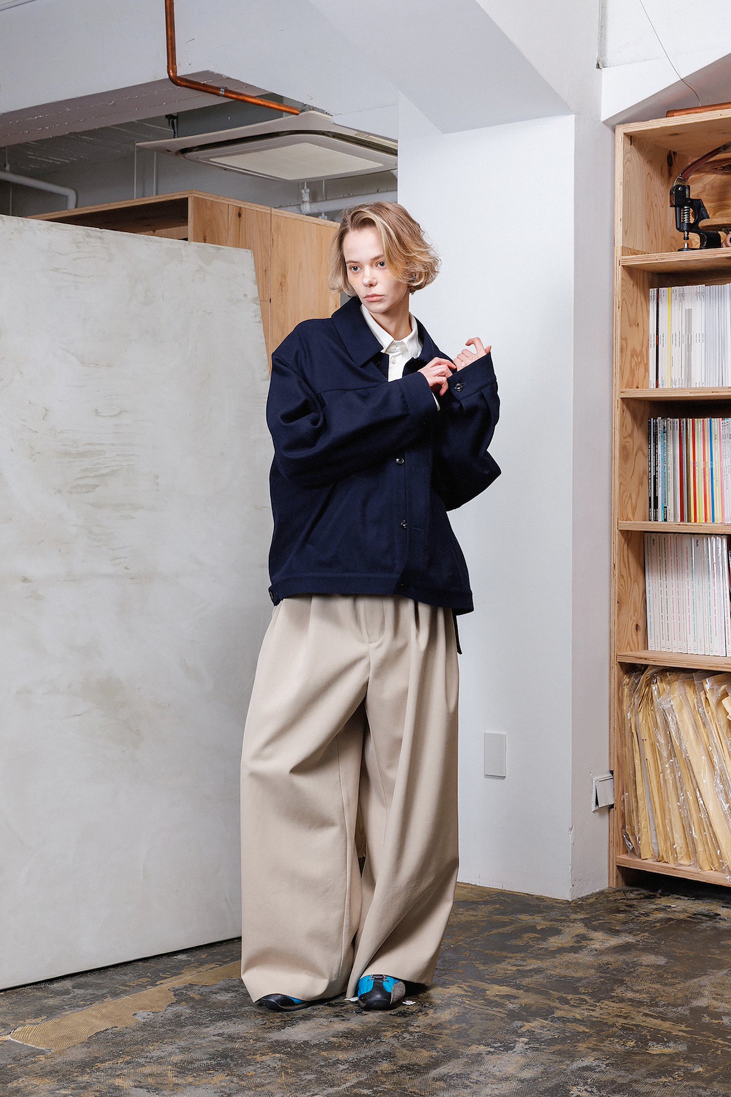 VOAAOV BISHU OLD WOOL GABARDINE PANTS