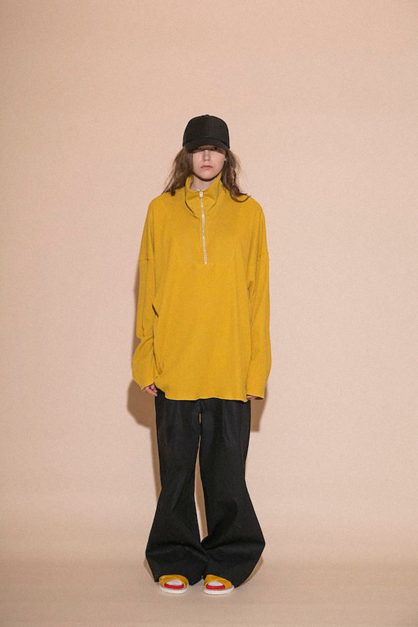 MY BEAUTIFUL LANDLET WAFFLE HALF ZIP PULLOVER