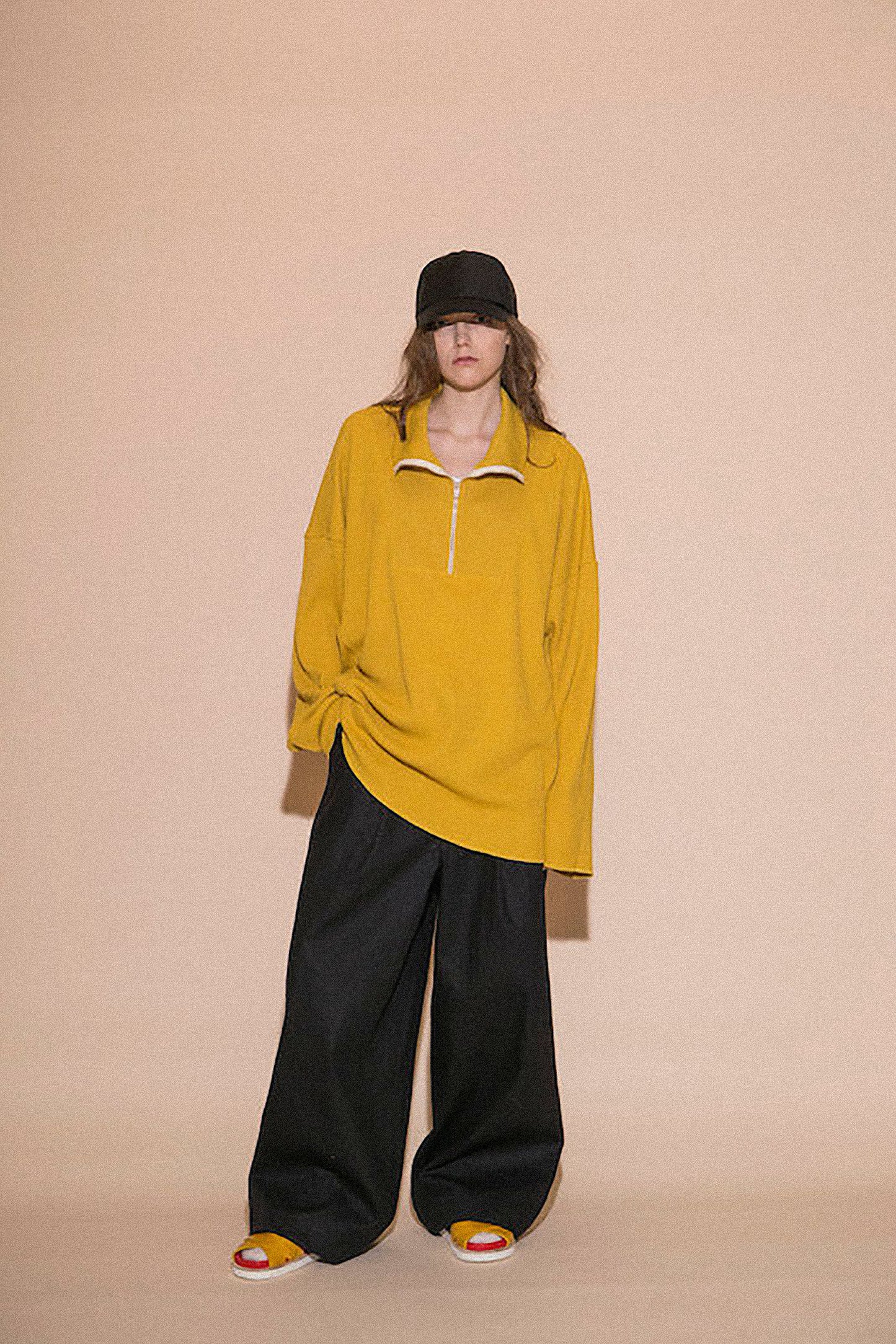 MY BEAUTIFUL LANDLET WAFFLE HALF ZIP PULLOVER
