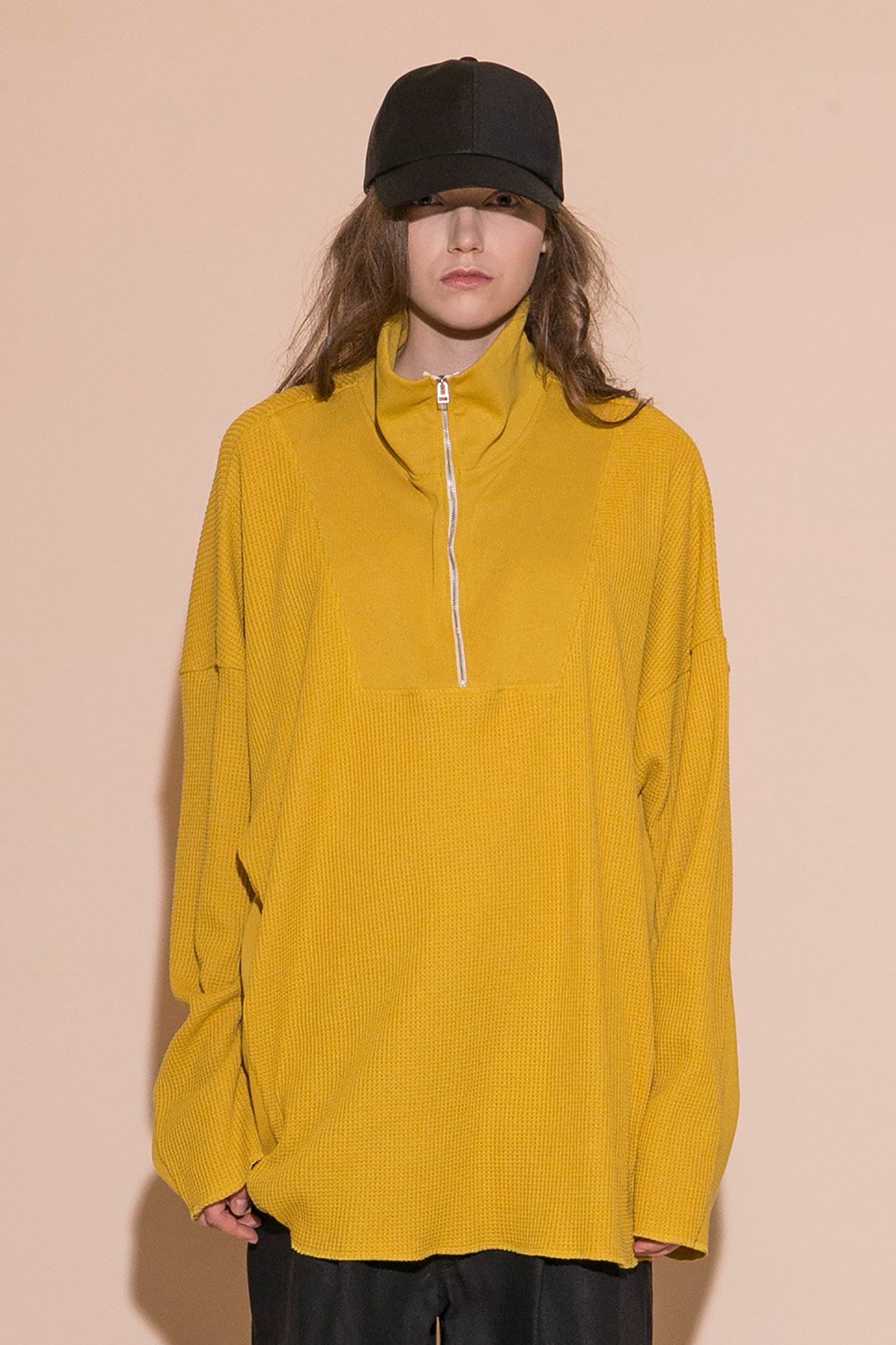 MY BEAUTIFUL LANDLET WAFFLE HALF ZIP PULLOVER