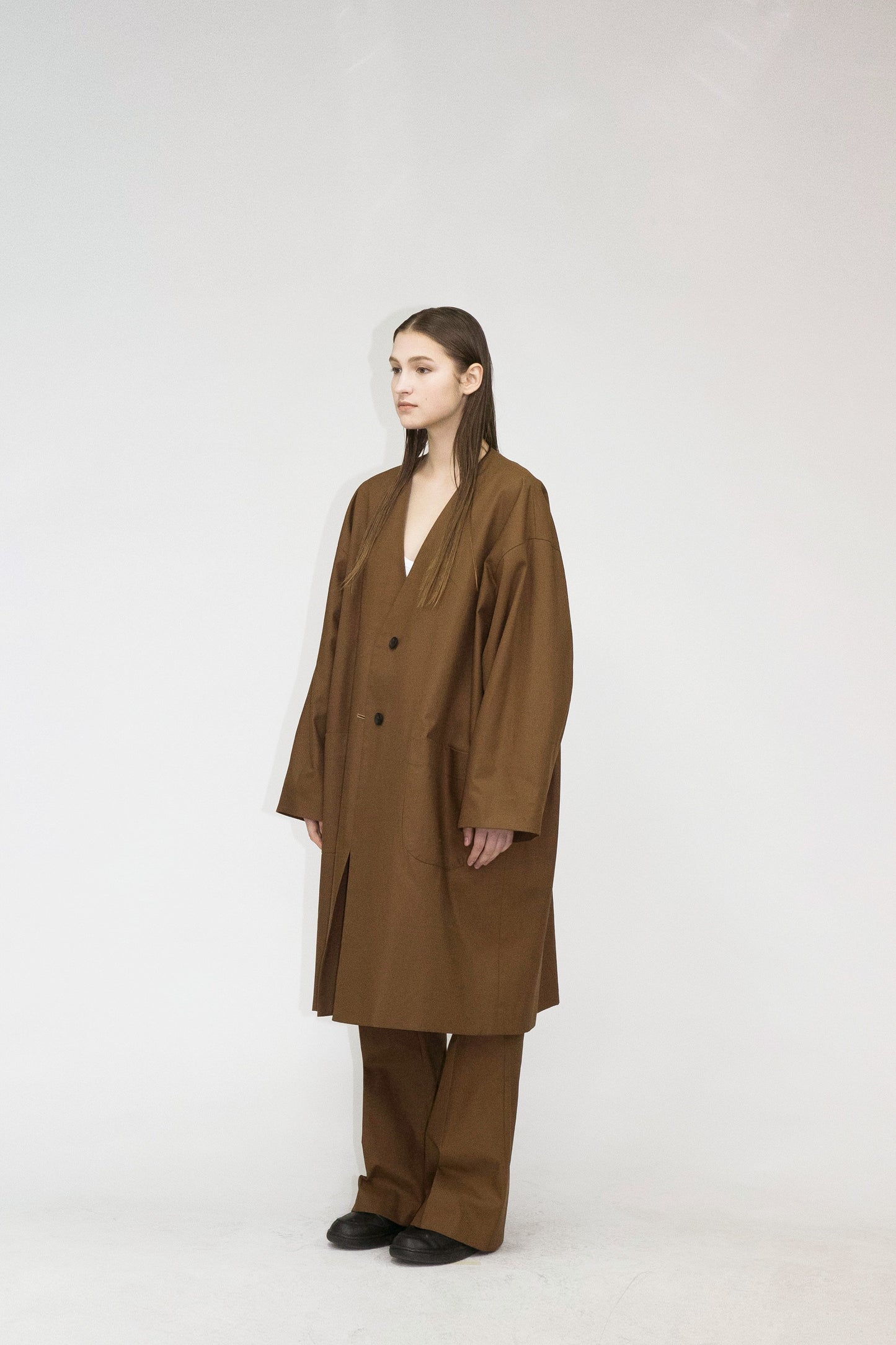 21AW, WM01-CO212011, MY BEAUTIFUL LANDLET HIGH DENSITY GABARDINE STRIPE CUPRO REVERSIBLE COAT, BROWN, my beautiful landlet (マイビューティフルランドレット) を取扱う正規通販ストアTOYASIDO。