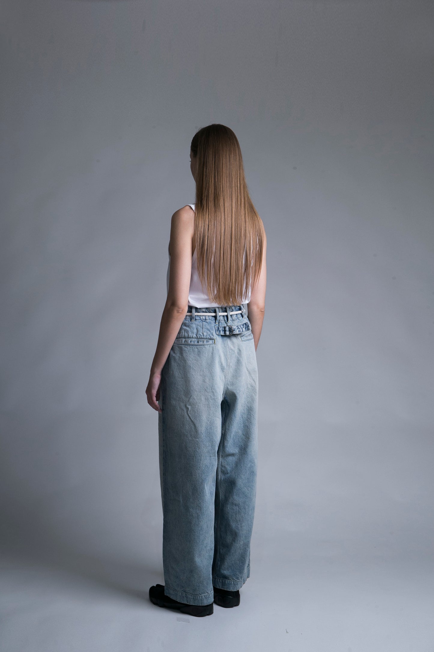 MY BEAUTIFUL LANDLET USED WASH DENIM PANTS