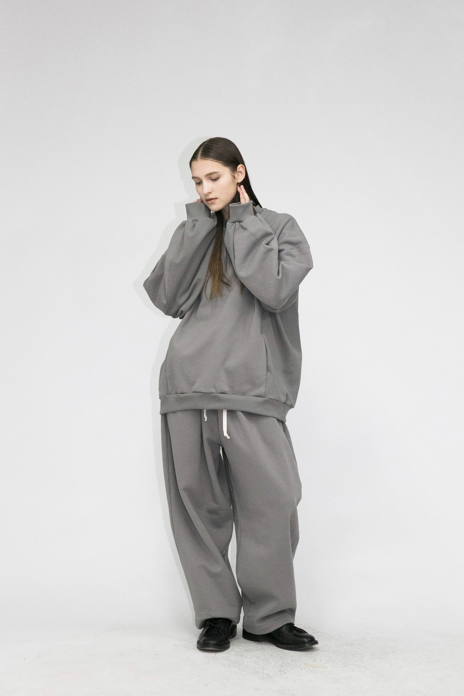 21AW, WM05-SW212051, MY BEAUTIFUL LANDLET TUMBLER BRUSHED BACK SWEATER, Grey, TOYASIDO, Tokyo, 通販.