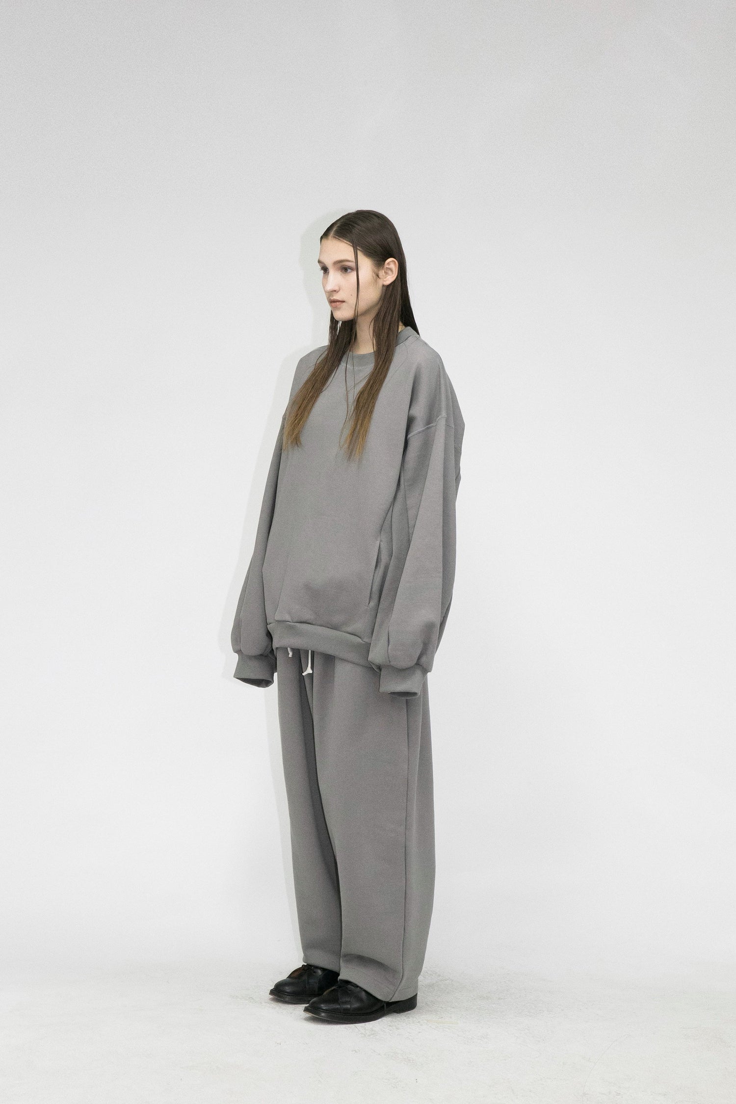 21AW, WM05-SW212051, MY BEAUTIFUL LANDLET TUMBLER BRUSHED BACK SWEATER, Grey, TOYASIDO, Tokyo, 通販.