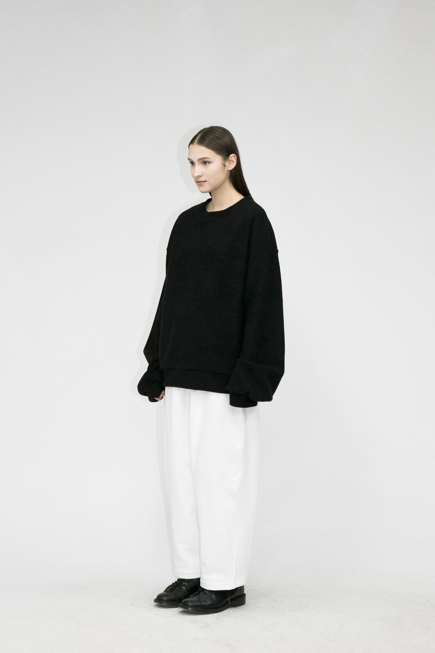 21AW, WM05-SW212051, MY BEAUTIFUL LANDLET TUMBLER BRUSHED BACK SWEATER, Black, TOYASIDO, Tokyo, 通販.
