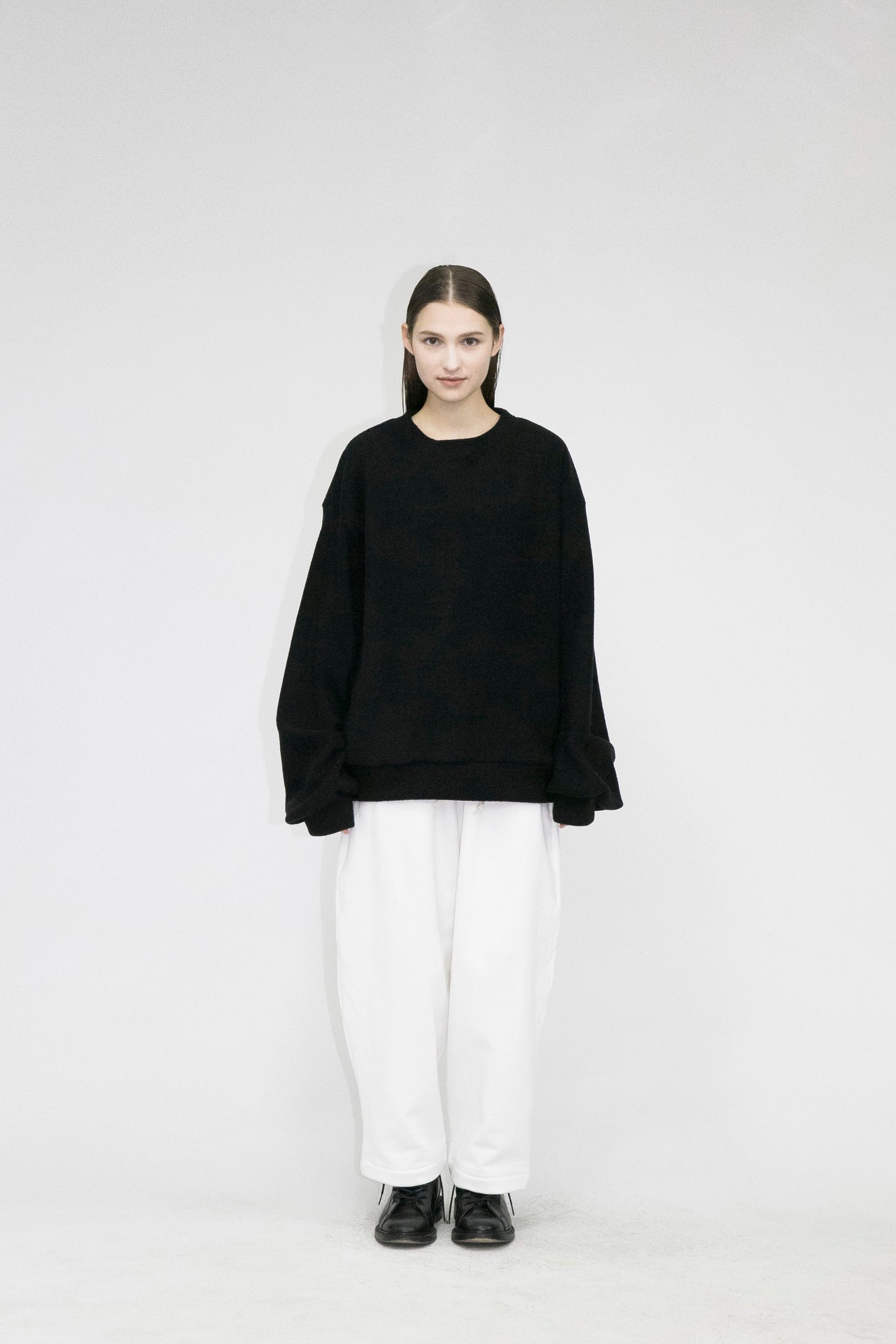 21AW, WM05-SW212051, MY BEAUTIFUL LANDLET TUMBLER BRUSHED BACK SWEATER, Black, TOYASIDO, Tokyo, 通販.