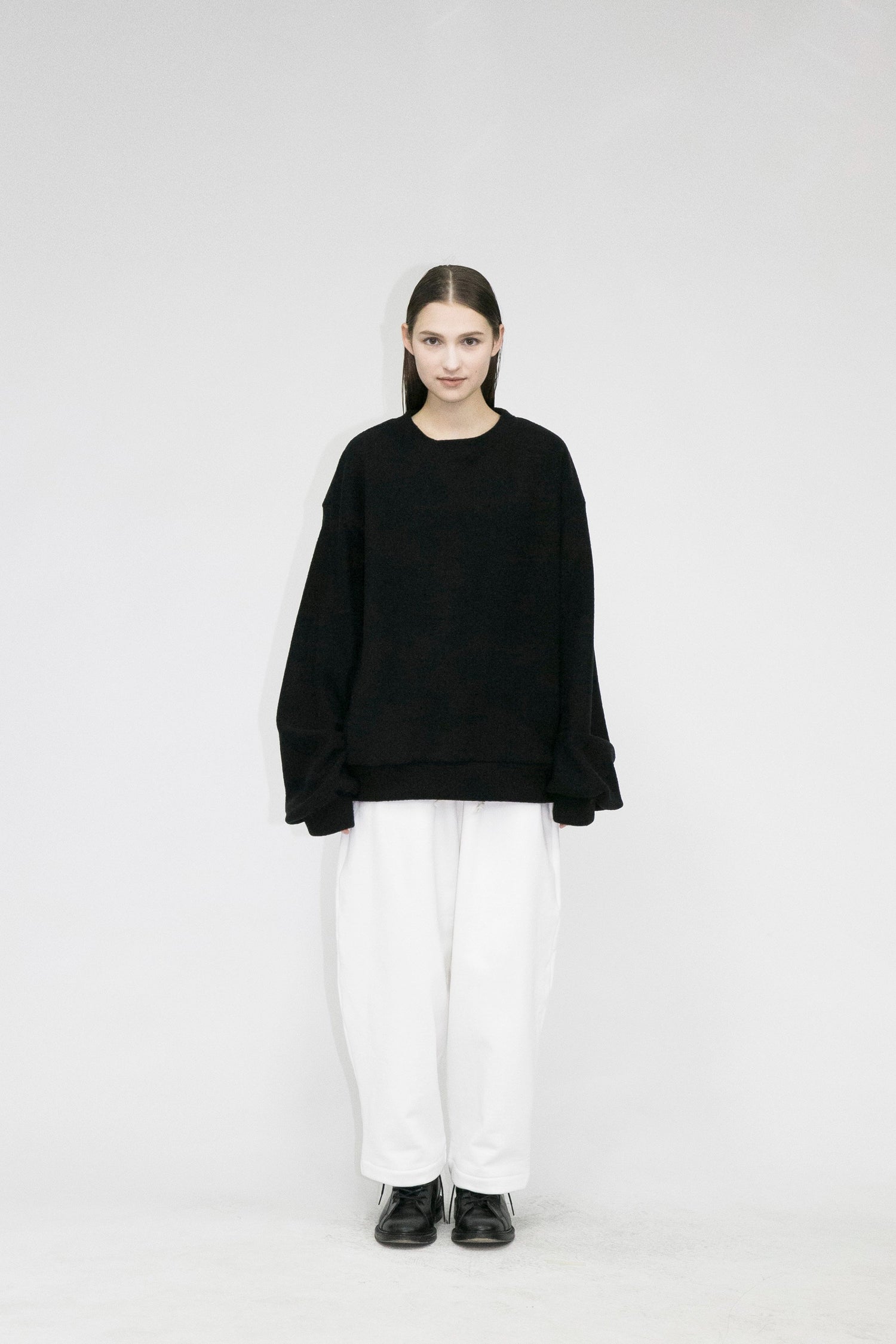 21AW, WM05-SW212051, MY BEAUTIFUL LANDLET TUMBLER BRUSHED BACK SWEATER, Black, TOYASIDO, Tokyo, 通販.