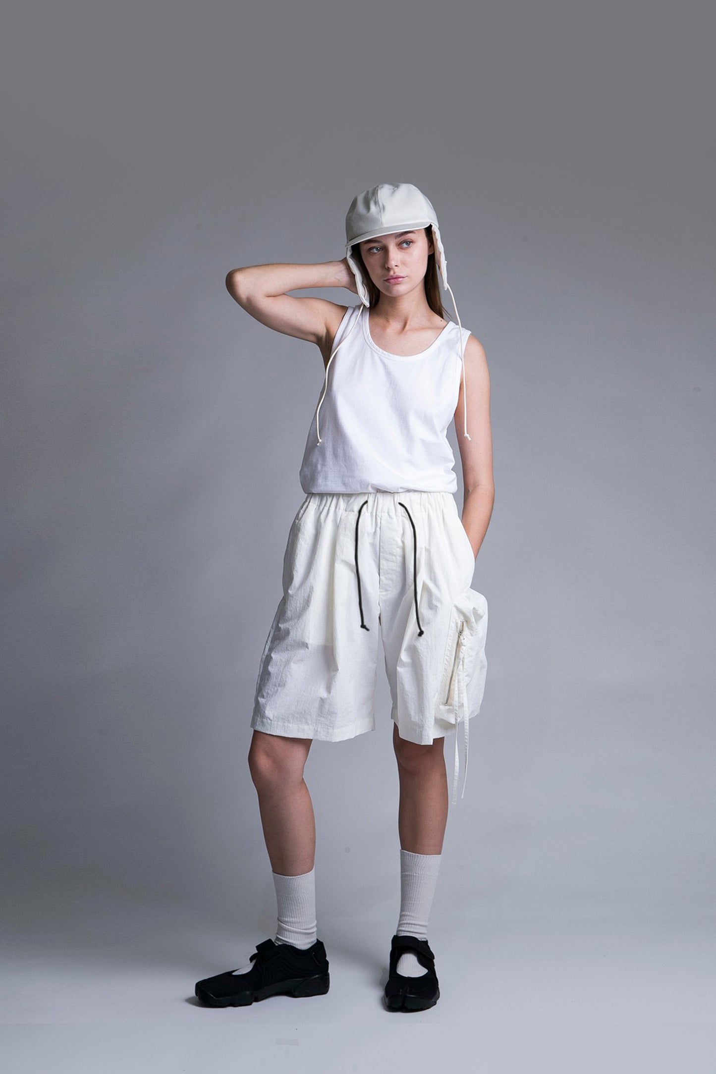 MY BEAUTIFUL LANDLET NYLON DYED TAFFETA SHORTS - OFF WHITE