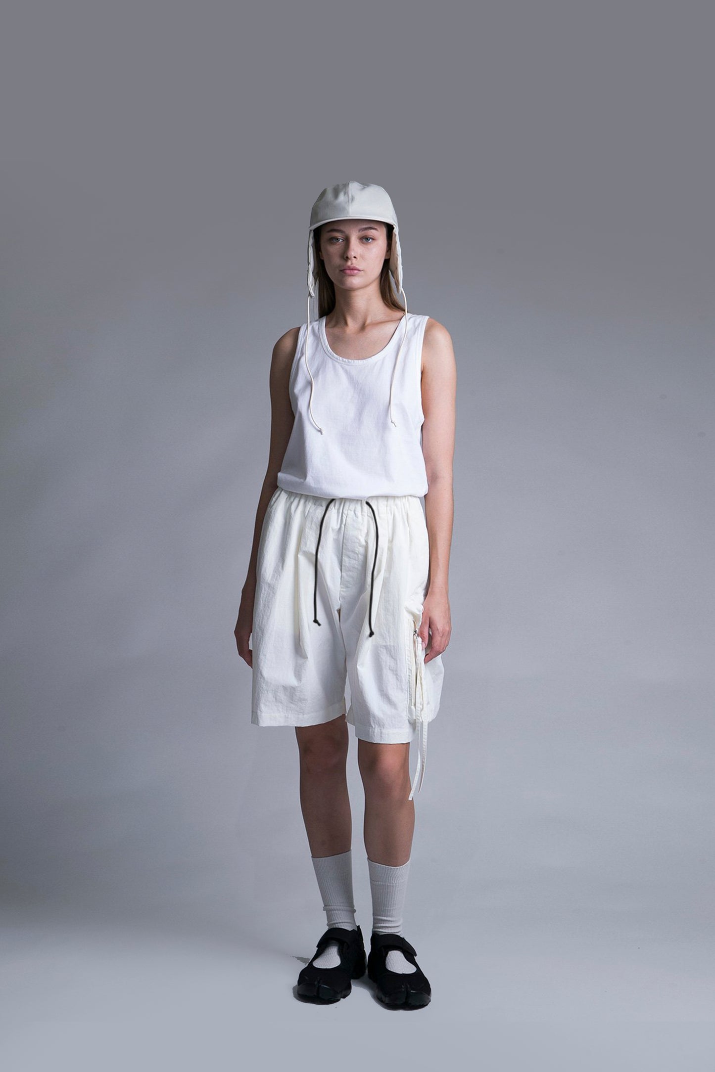 MY BEAUTIFUL LANDLET NYLON DYED TAFFETA SHORTS - OFF WHITE