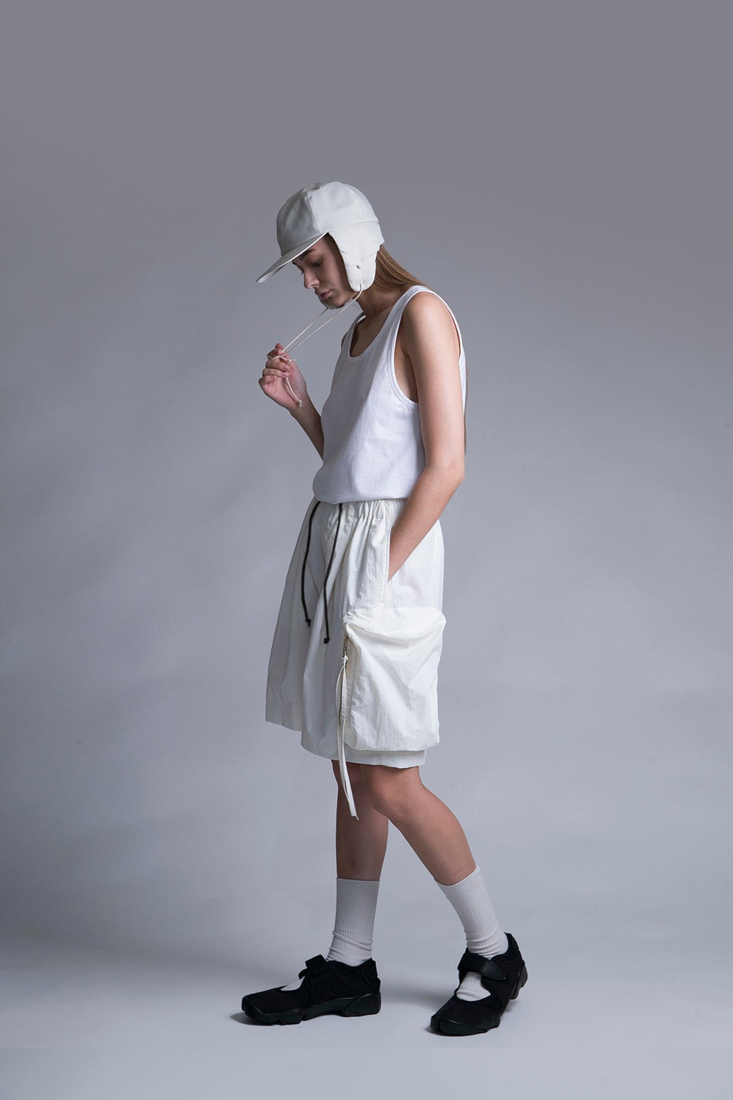 MY BEAUTIFUL LANDLET NYLON DYED TAFFETA SHORTS - OFF WHITE