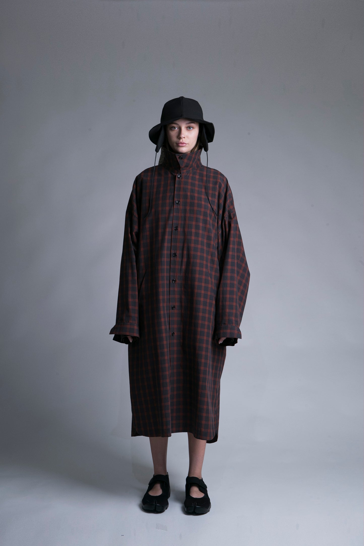 MY BEAUTIFUL LANDLET CHECK TYPEWRITER SHIRT COAT