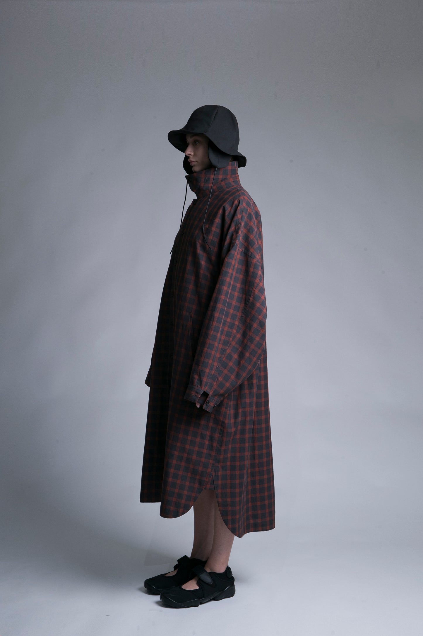 MY BEAUTIFUL LANDLET CHECK TYPEWRITER SHIRT COAT