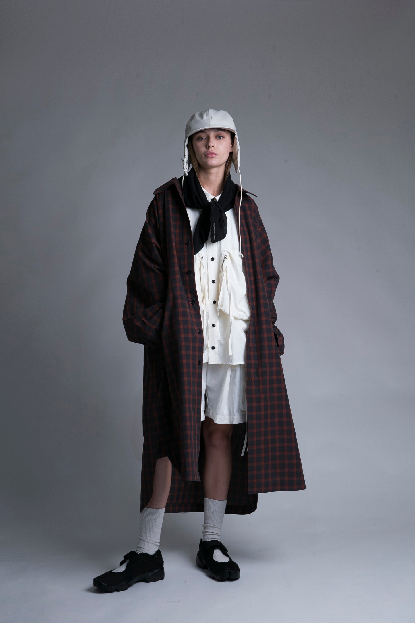 MY BEAUTIFUL LANDLET CHECK TYPEWRITER SHIRT COAT