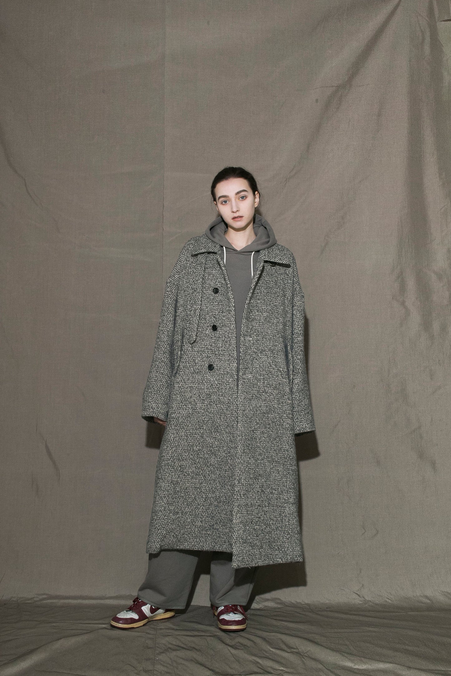 MY BEAUTIFUL LANDLET MARINI CLASSIC WOOL LONG COAT - BLACK