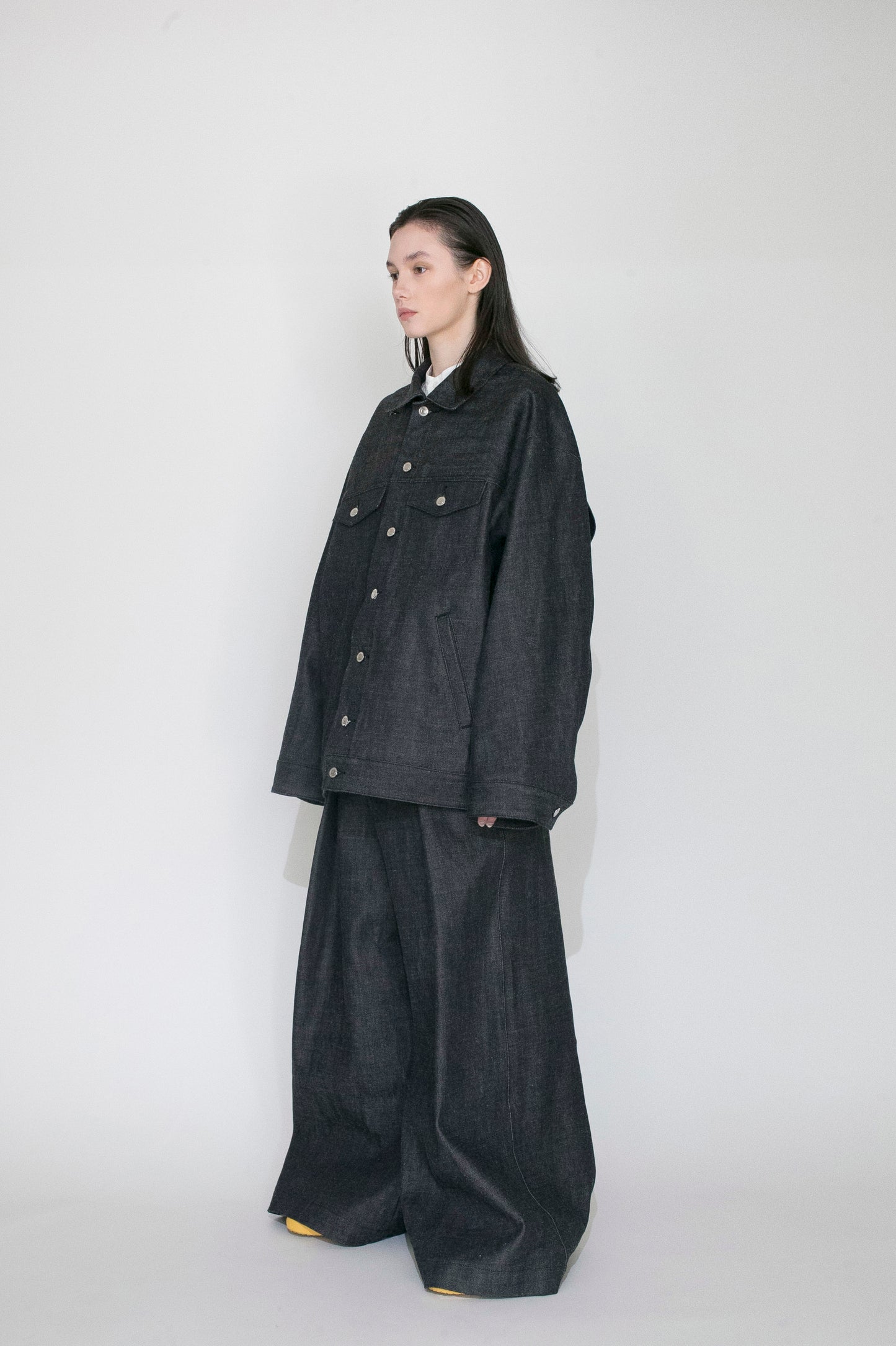 VOAAOV OVERSIZED DENIM JACKET - INDIGO