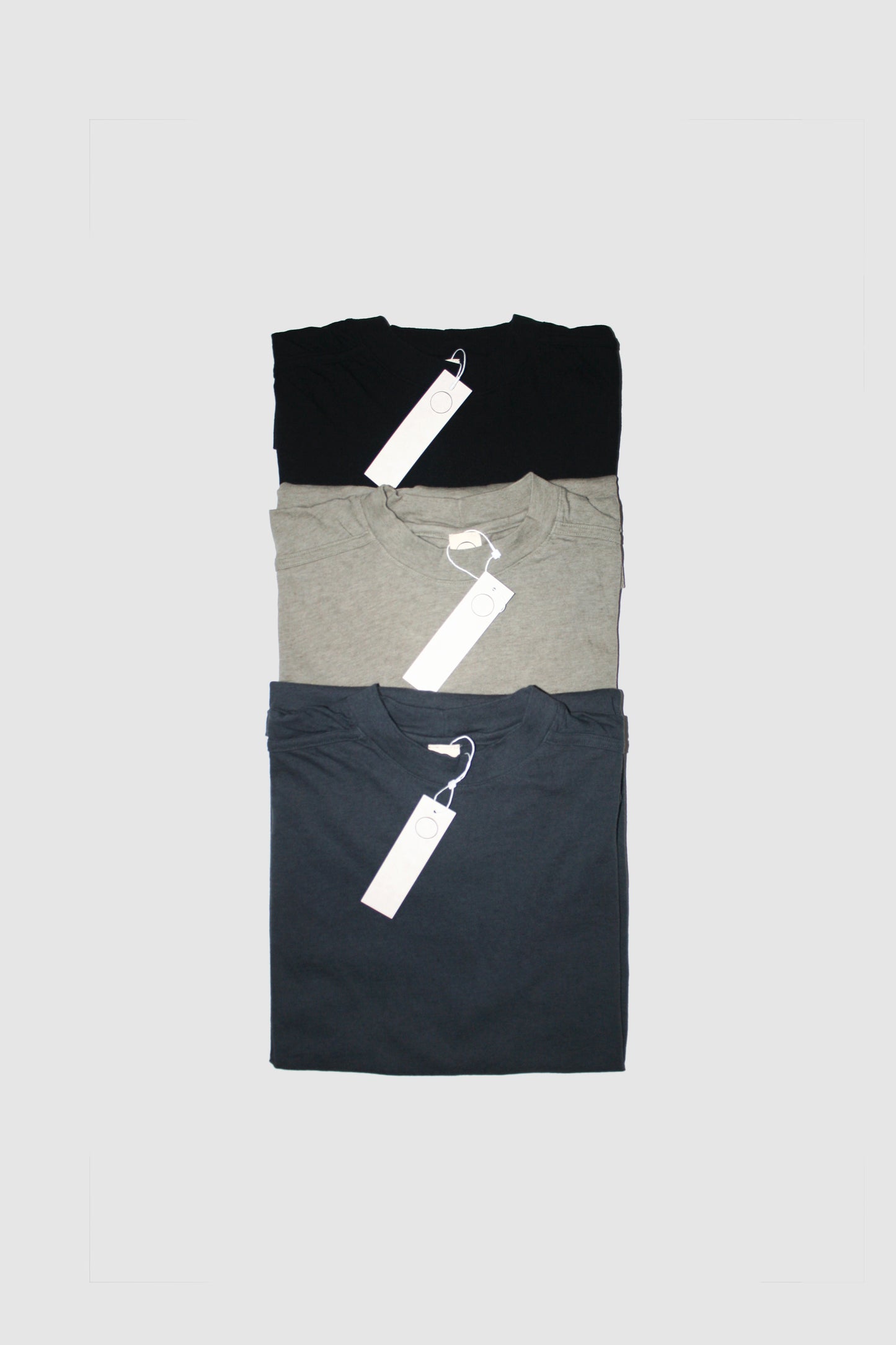 O PROJECT COTTON WOOL JERSEY LONG SLEEVE TEE - STEEL / TAUPE / BLACK