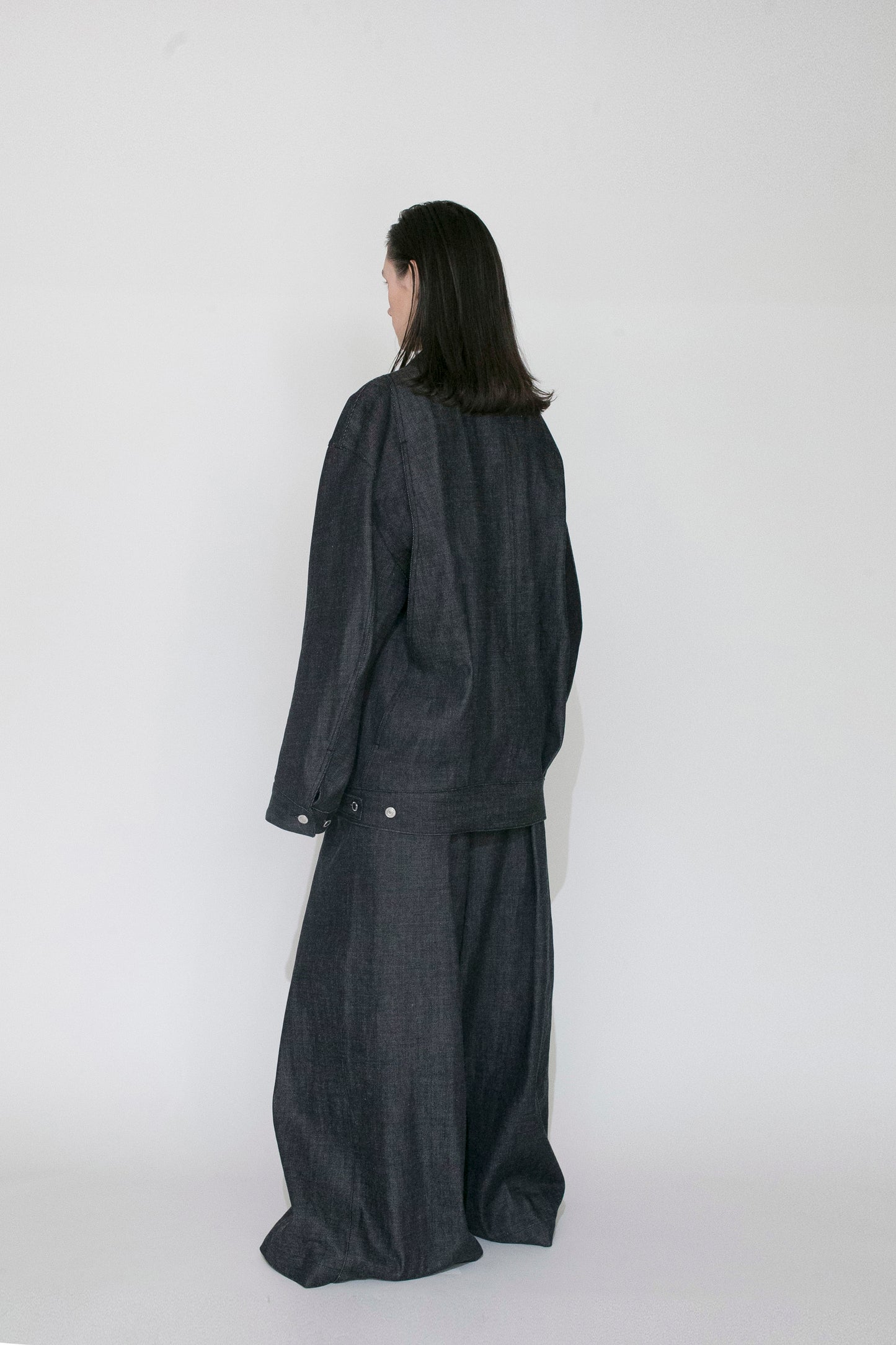 VOAAOV OVERSIZED DENIM JACKET - INDIGO