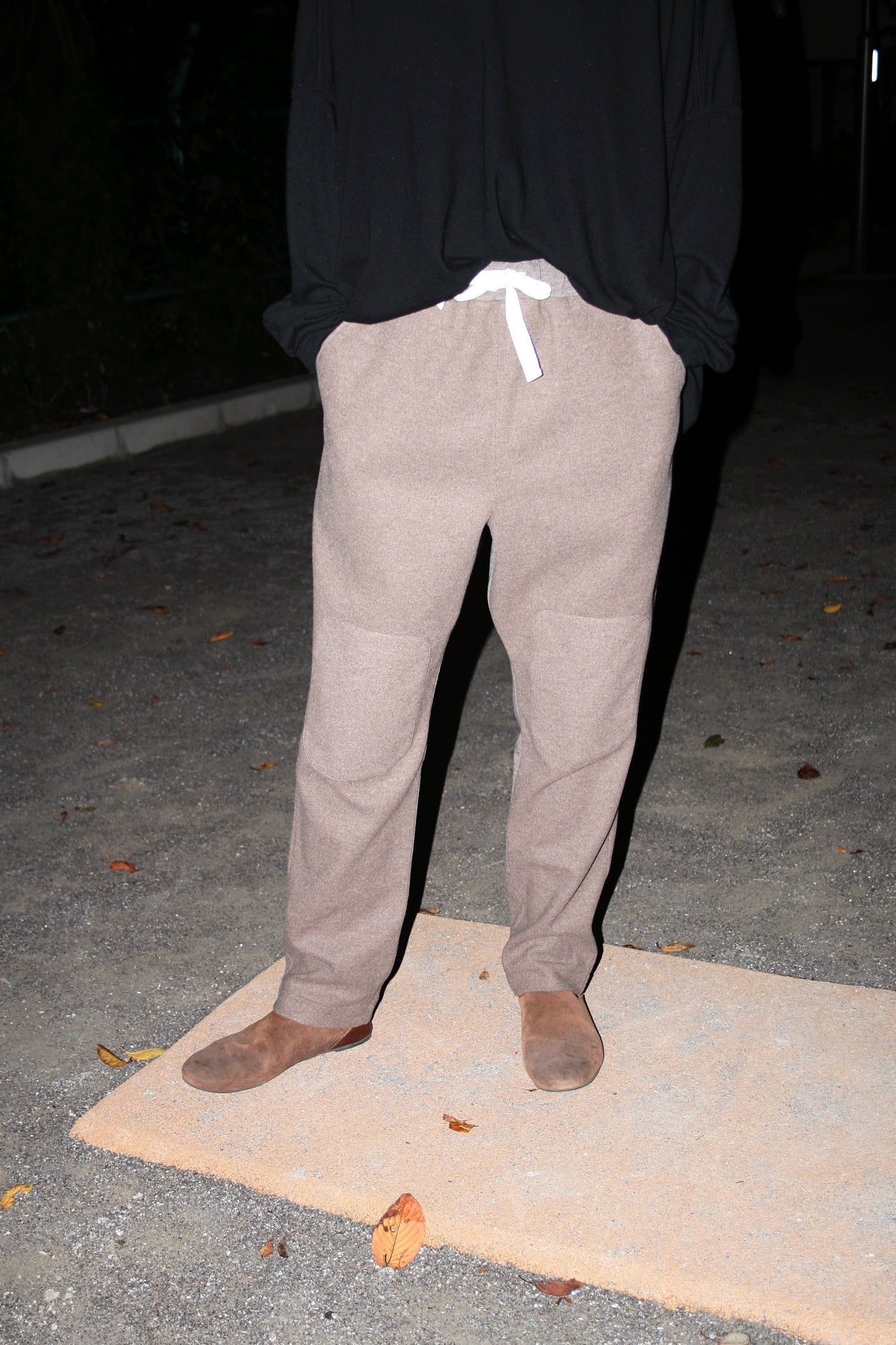 VOAAOV HYBRID RELUX JERJEY PANTS - BROWN