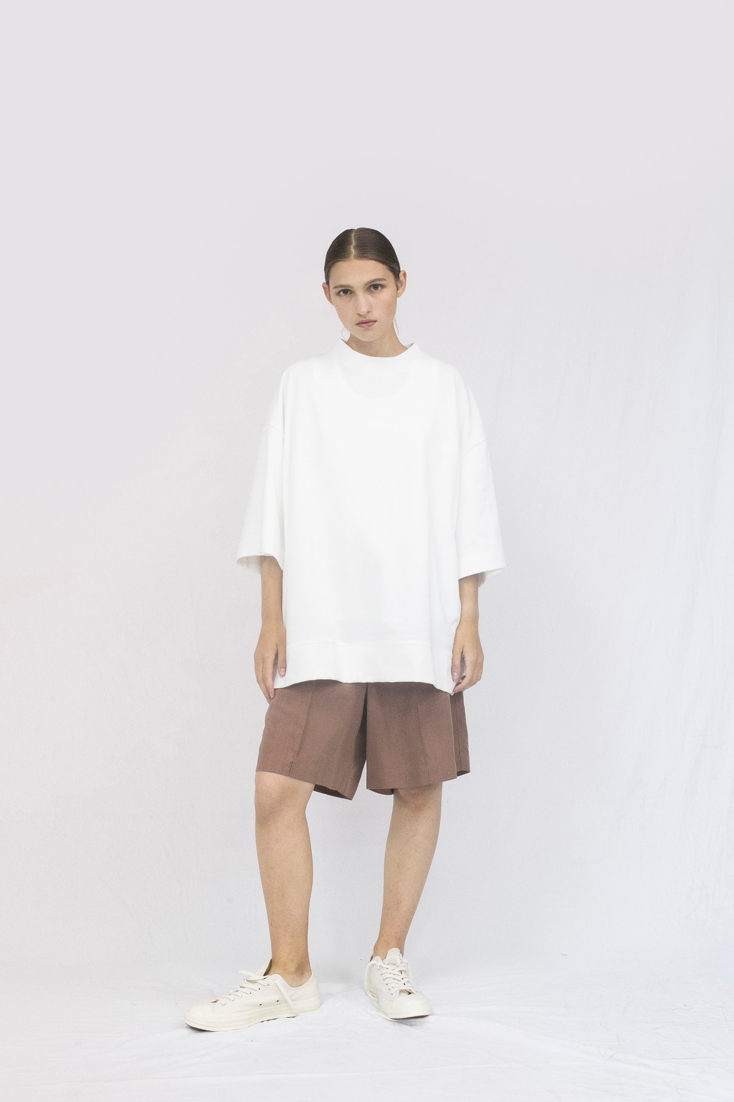 VOAAOV SOFT DRAPE MODAL SHORTS - PINK