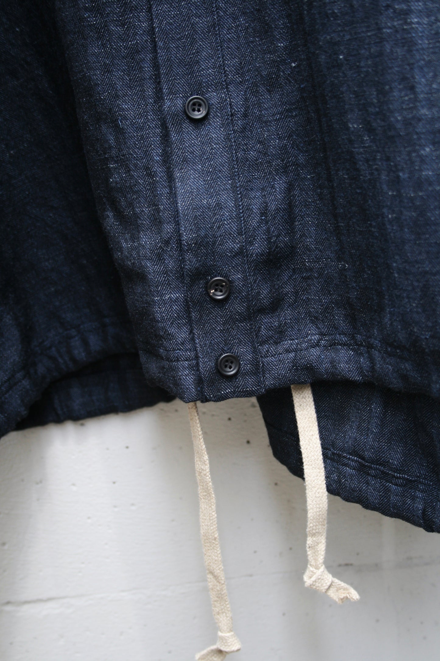 O PROJECT SOFT HERRINGBONE BOMBER SHIRT - NAVY