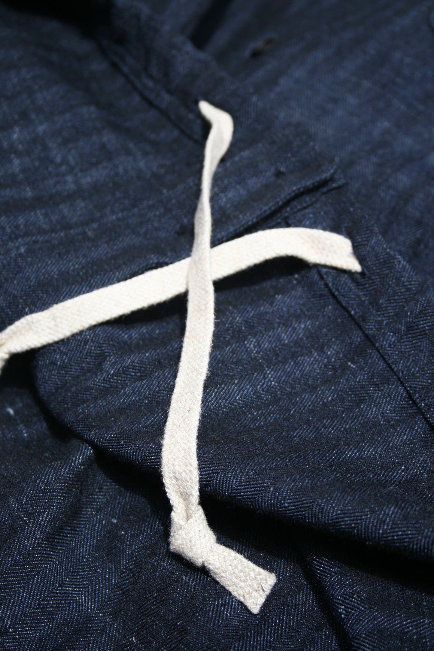O PROJECT SOFT HERRINGBONE BOMBER SHIRT - NAVY