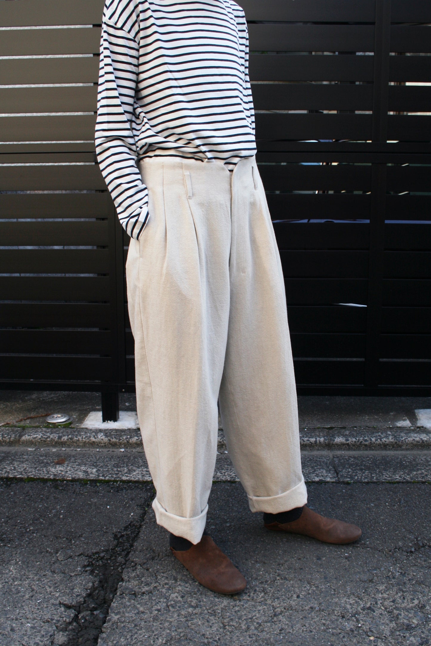 EDWINA HÖRL HOSE <3-FALTEN SCHÖN> - OFF WHITE