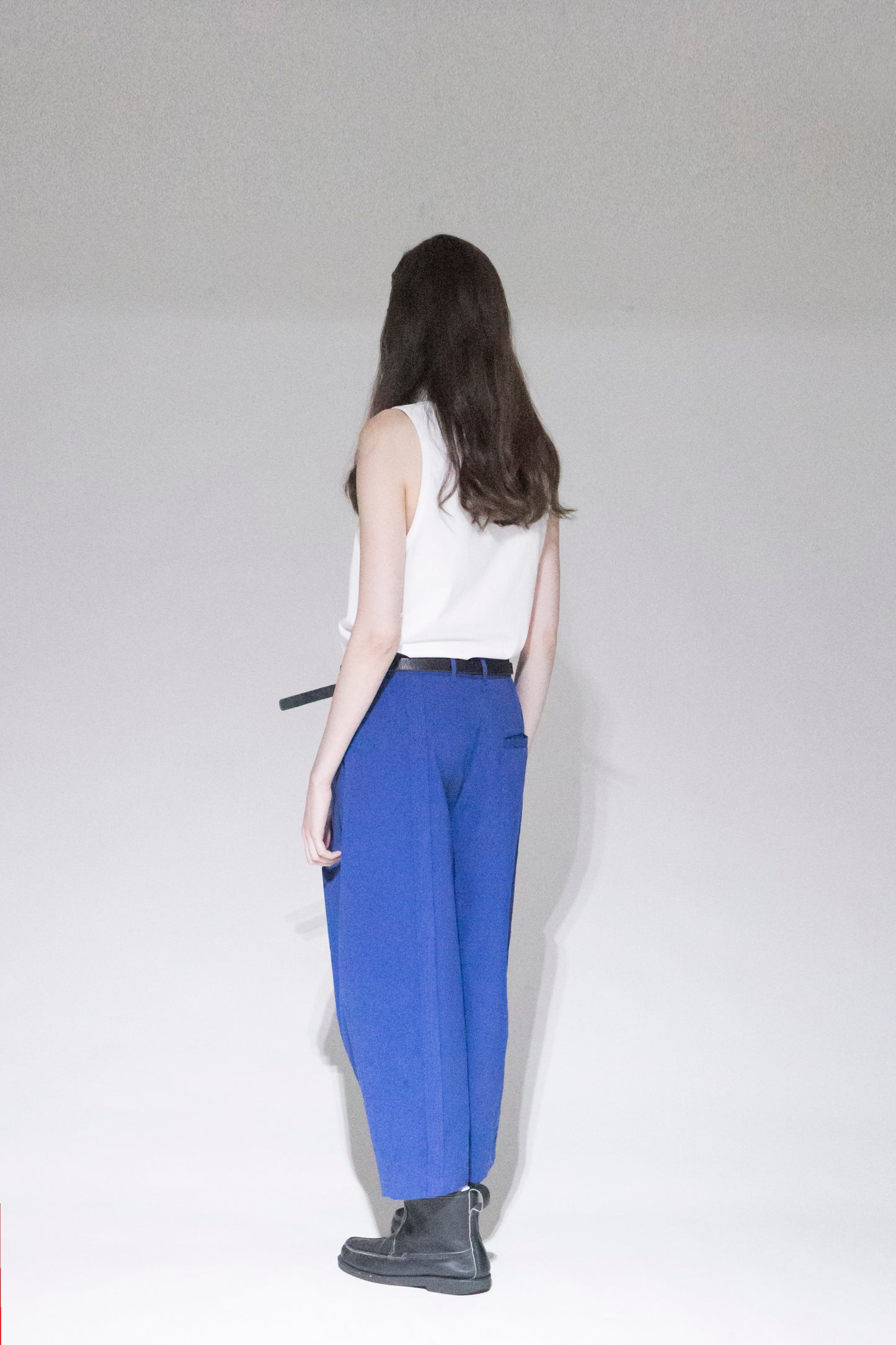 VOAAOV COTTON DYED WASHER HALF PANTS - BLUE