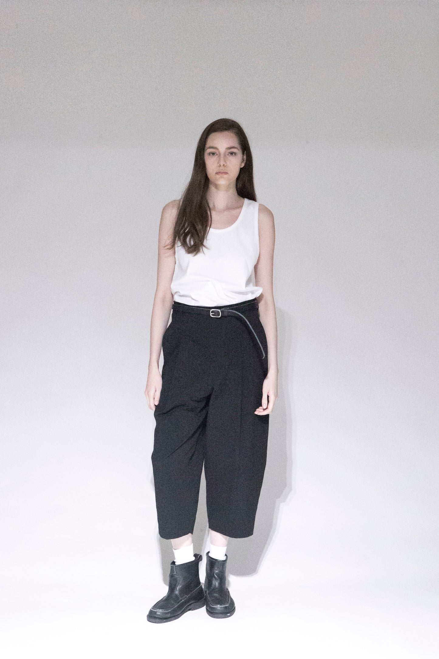 VOAAOV COTTON DYED WASHER HALF PANTS - BLACK