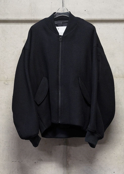 VOAAOV BISHU RECYCLE RIDGE WOOL JACKET - BLACK