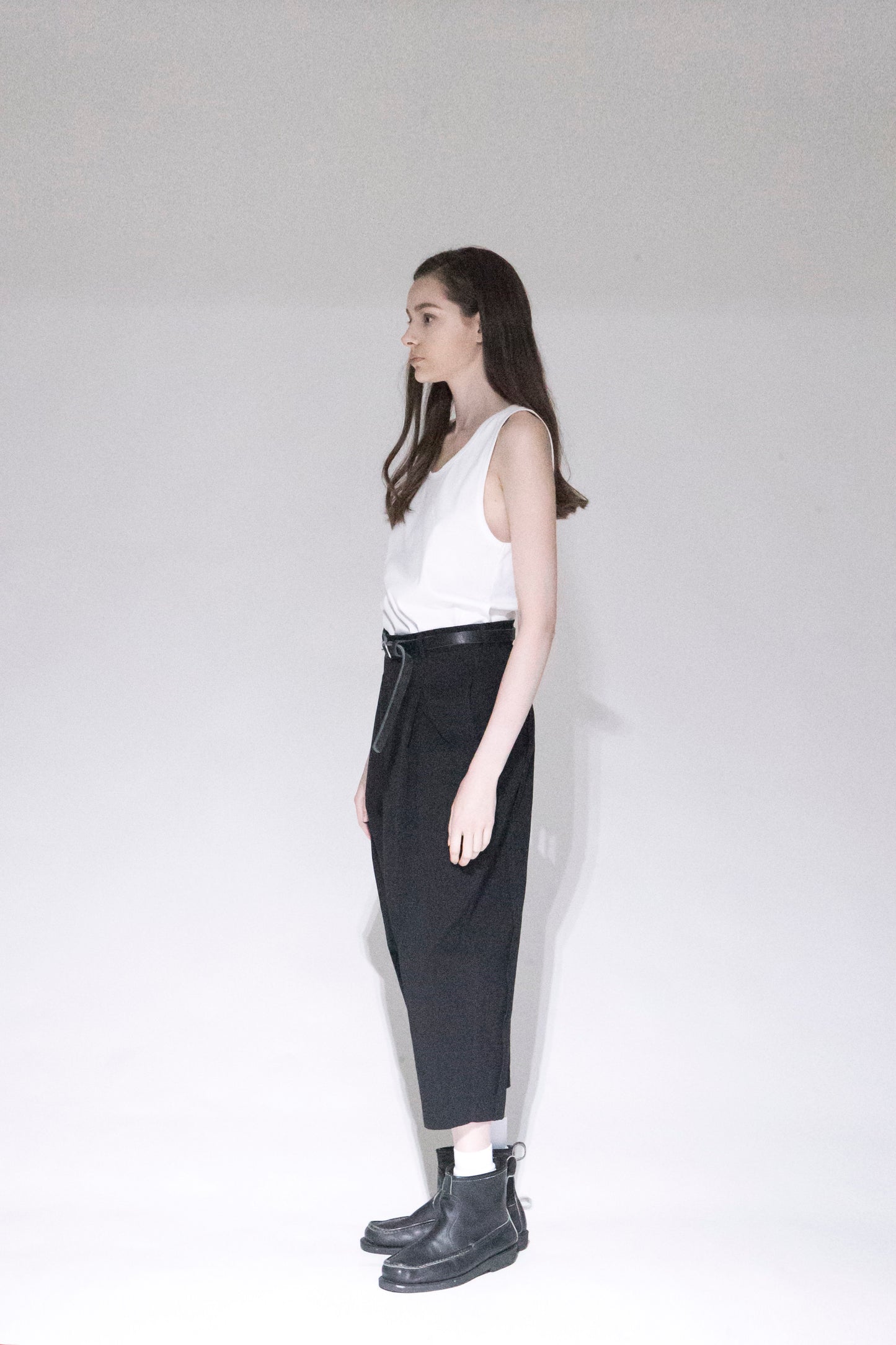 VOAAOV COTTON DYED WASHER HALF PANTS - BLACK