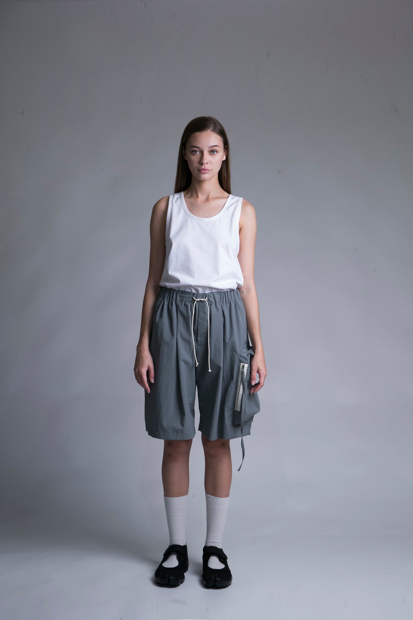 MY BEAUTIFUL LANDLET NYLON DYED TAFFETA SHORTS - GRAY