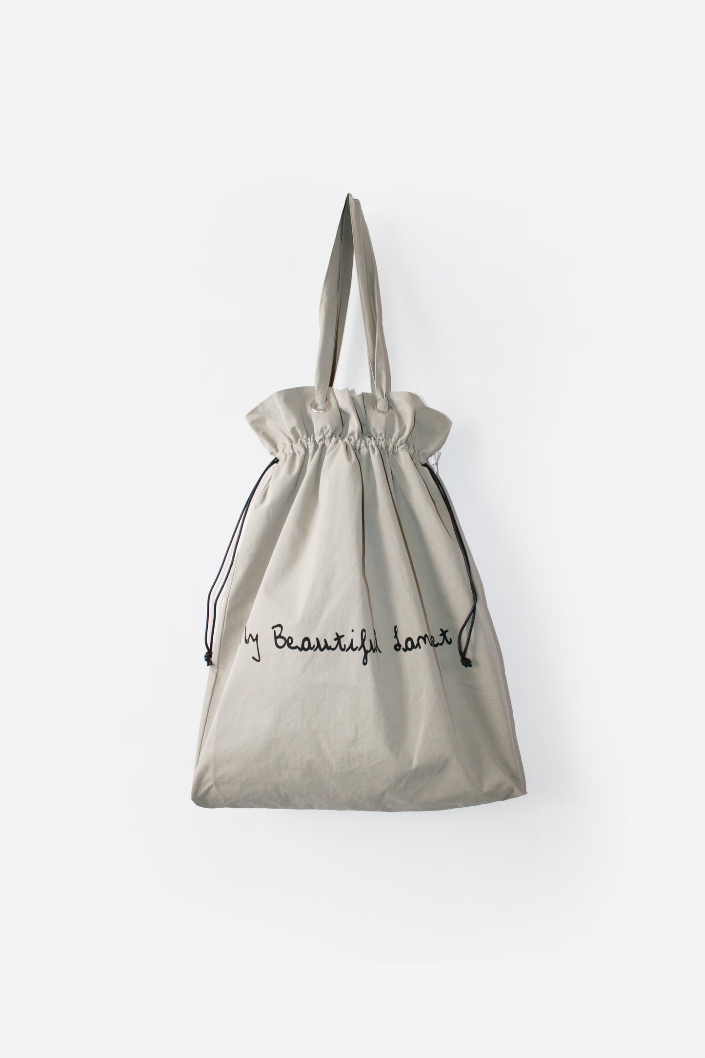 MY BEAUTIFUL LANDLET COTTON NYLON BIO PEACH TOTE BAG - BEIGE