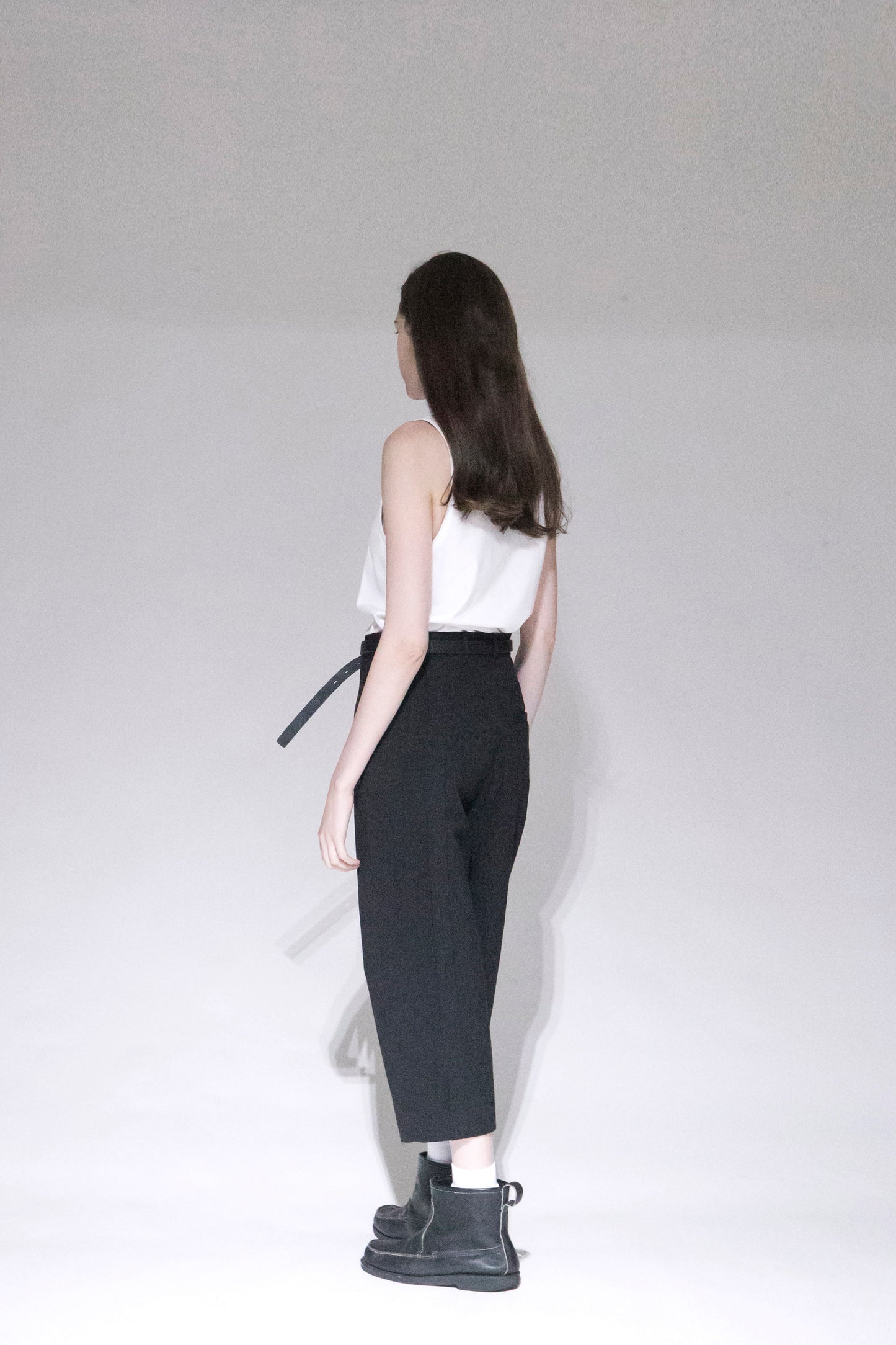 VOAAOV COTTON DYED WASHER HALF PANTS - BLACK
