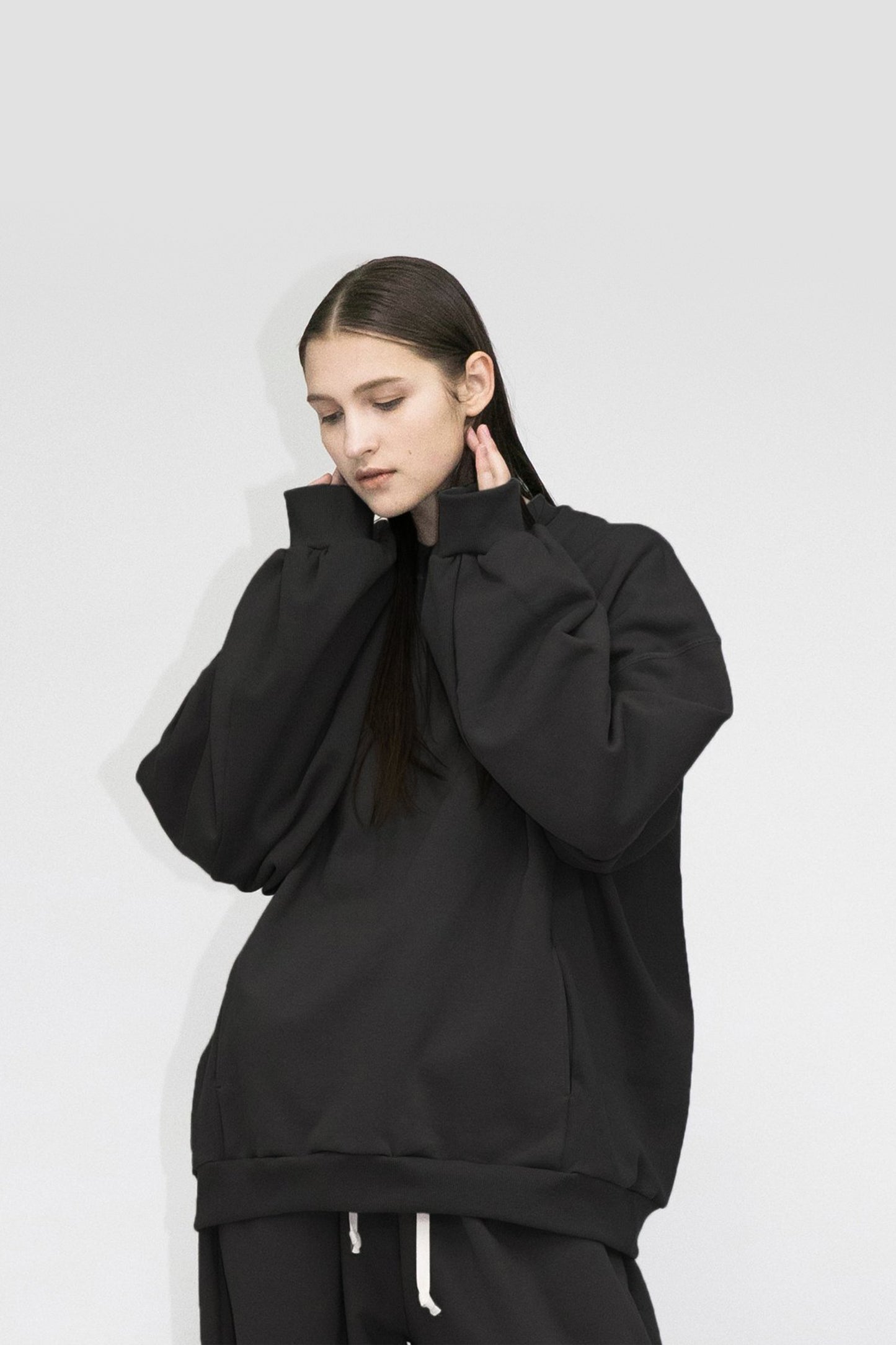 21AW, WM05-SW212051, MY BEAUTIFUL LANDLET TUMBLER BRUSHED BACK SWEATER, Black, TOYASIDO, Tokyo, 通販.