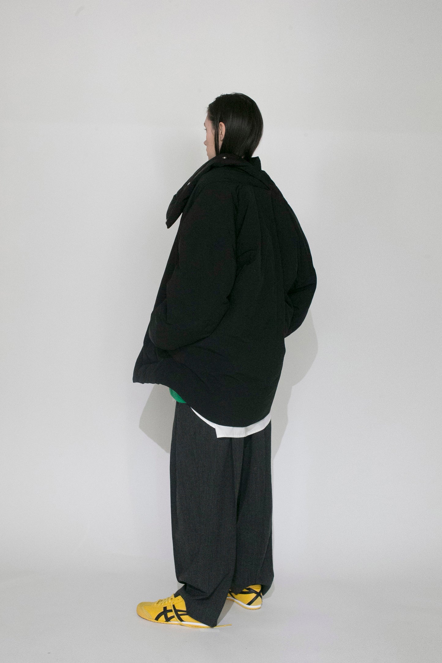 VOAAOV KAWADA DOWN × BRIGHT JET TAFFETA JACKET - BLACK