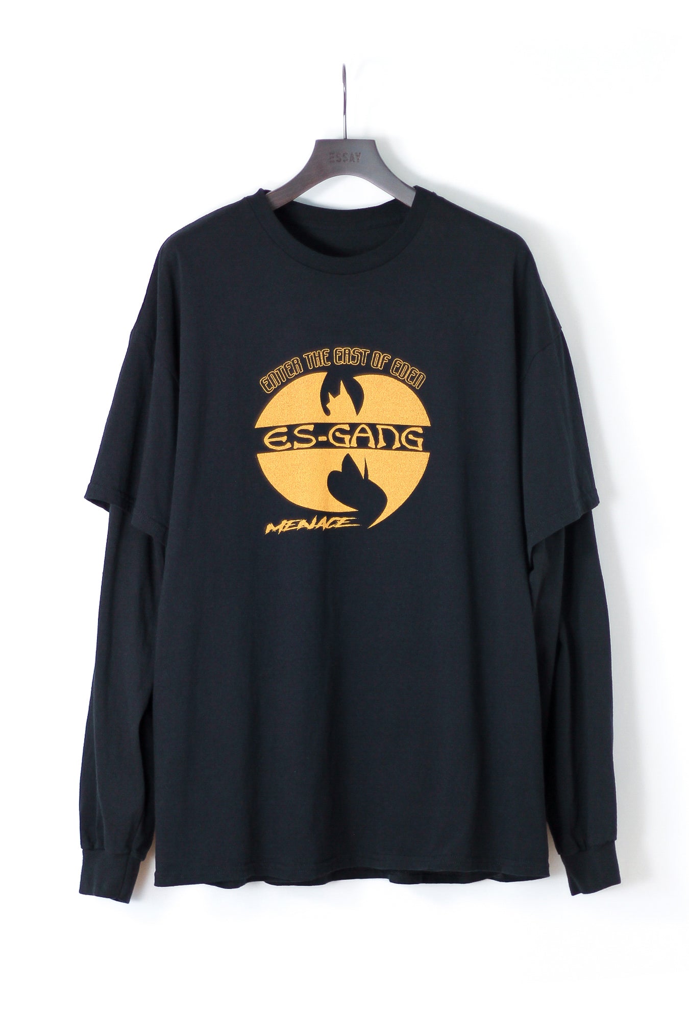 ESSAY LAYERED OVERSIZE LONG T-SHIRT - ES GANG MENACE