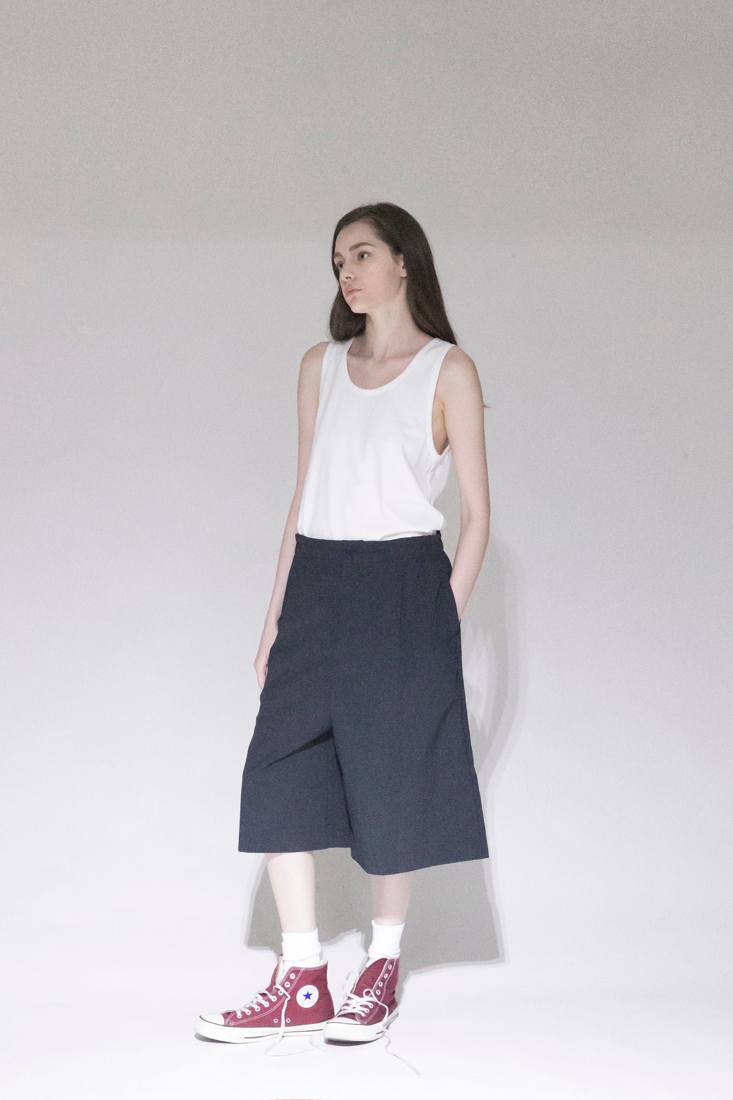 VOAAOV NYLON RIPSTOP TAFFETA SKATER SHORTS