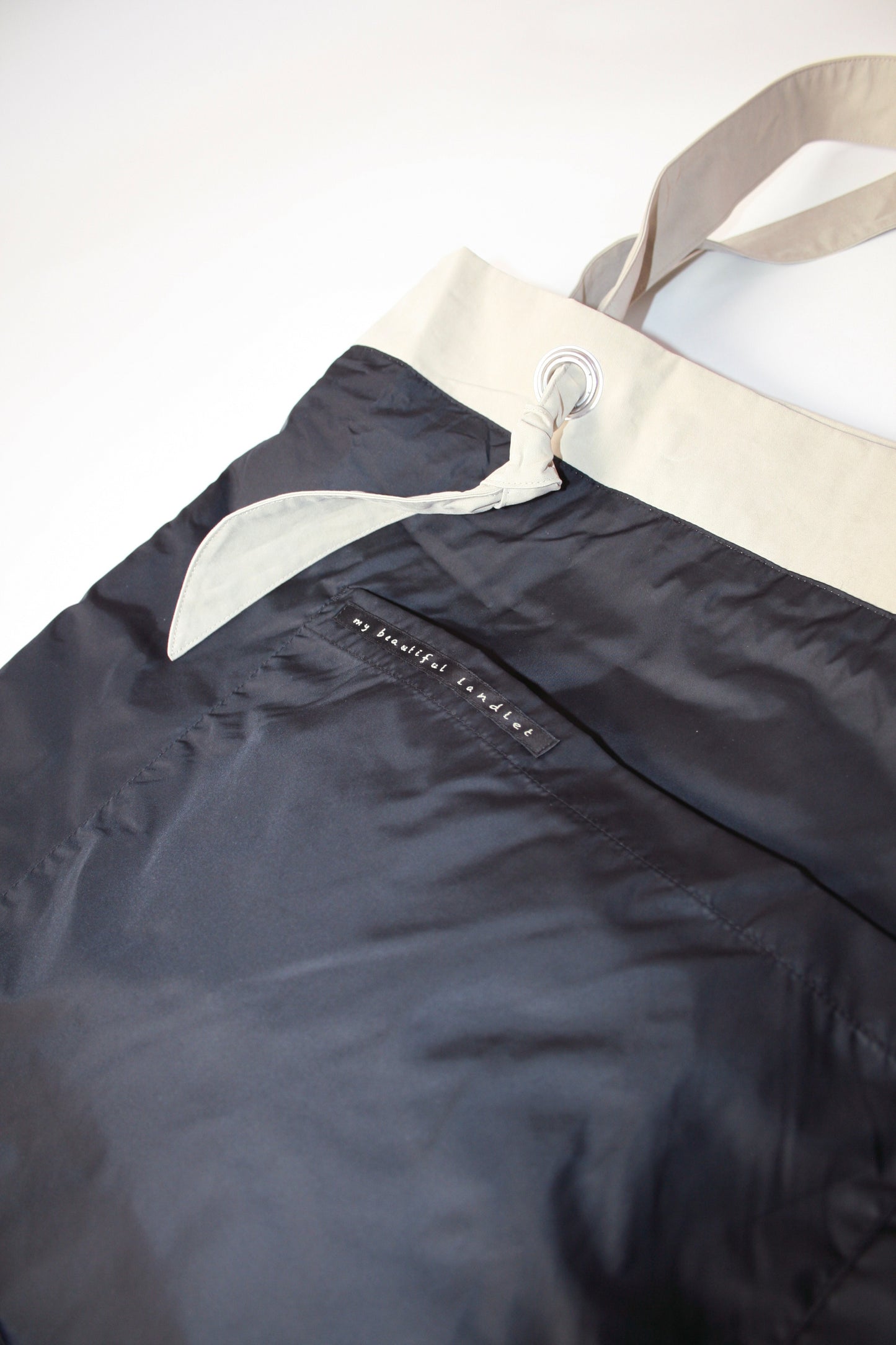 MY BEAUTIFUL LANDLET COTTON NYLON BIO PEACH TOTE BAG - BEIGE