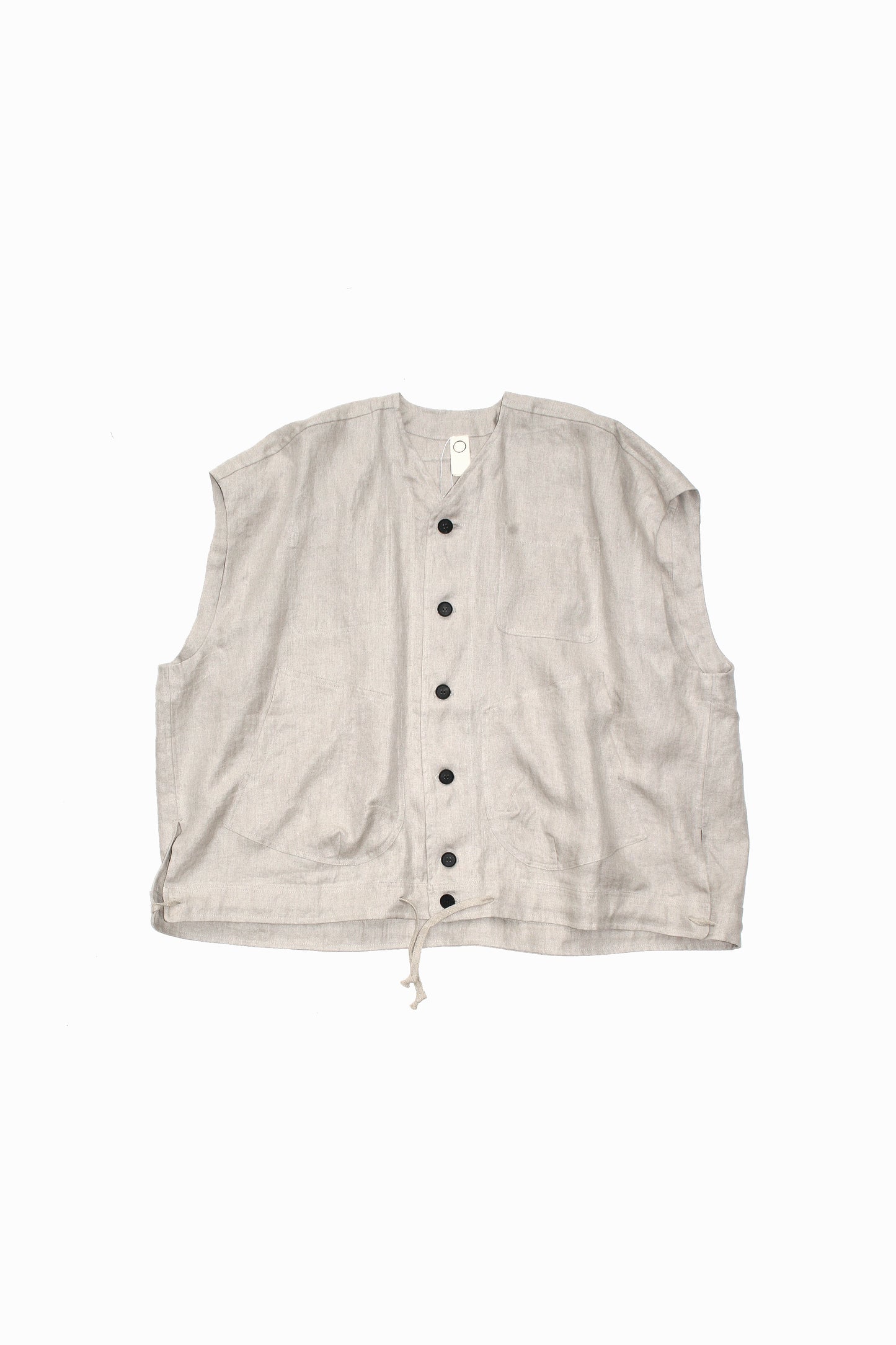 O PROJECT DENSE HERRINGBONE SLEEVELESS JACKET - KINARI