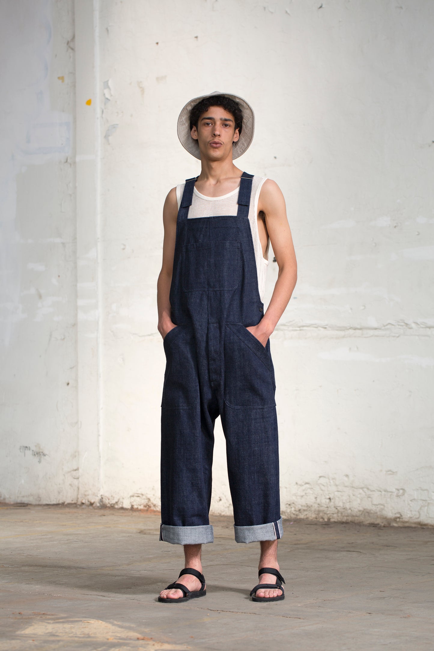 O PROJECT ORGANIC SELVEDGE DENIM DUNGAREE - KINARI / INDIGO / BLACK