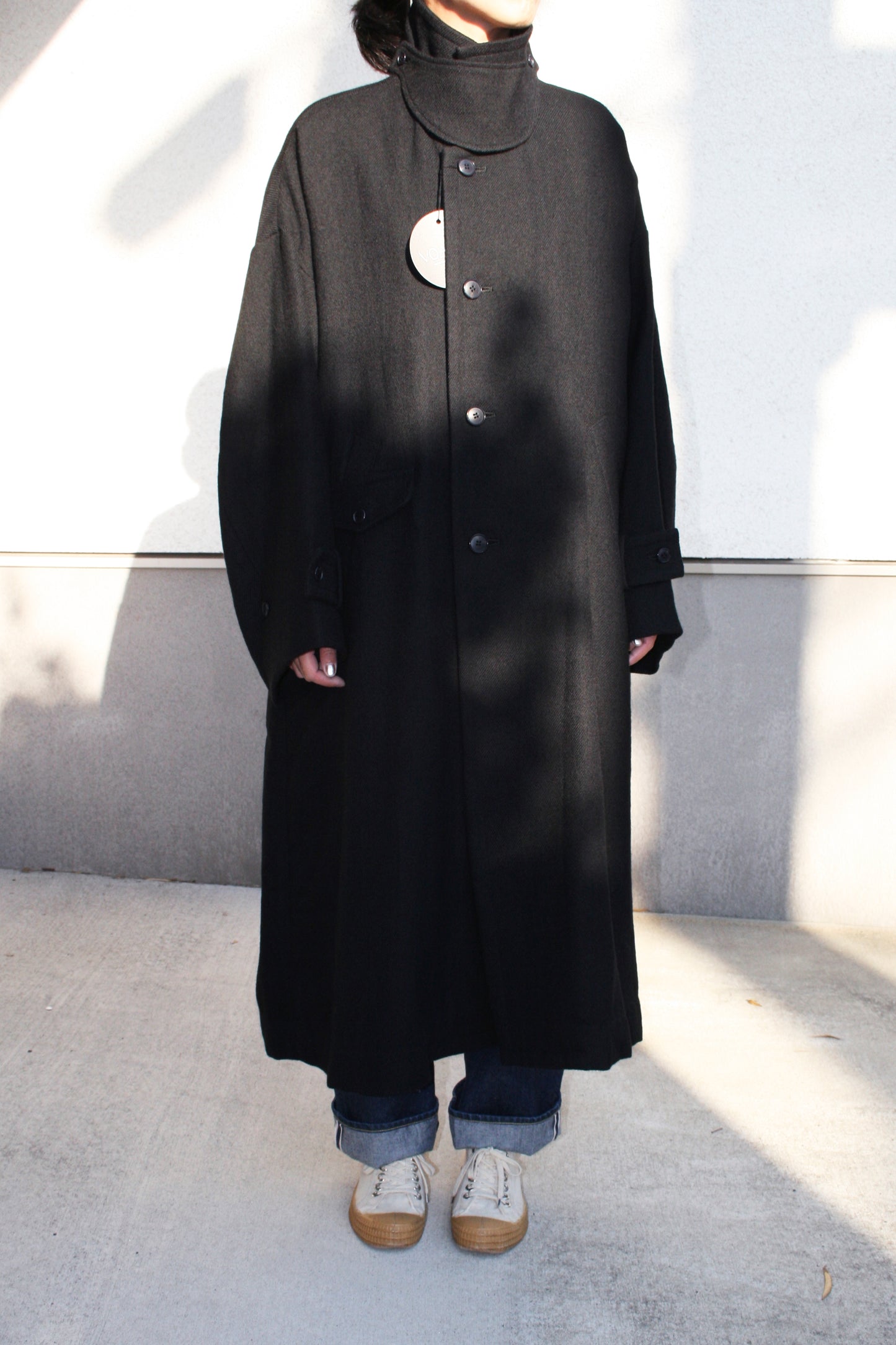 VOAAOV SOFT WOOL TWILL LONG COAT